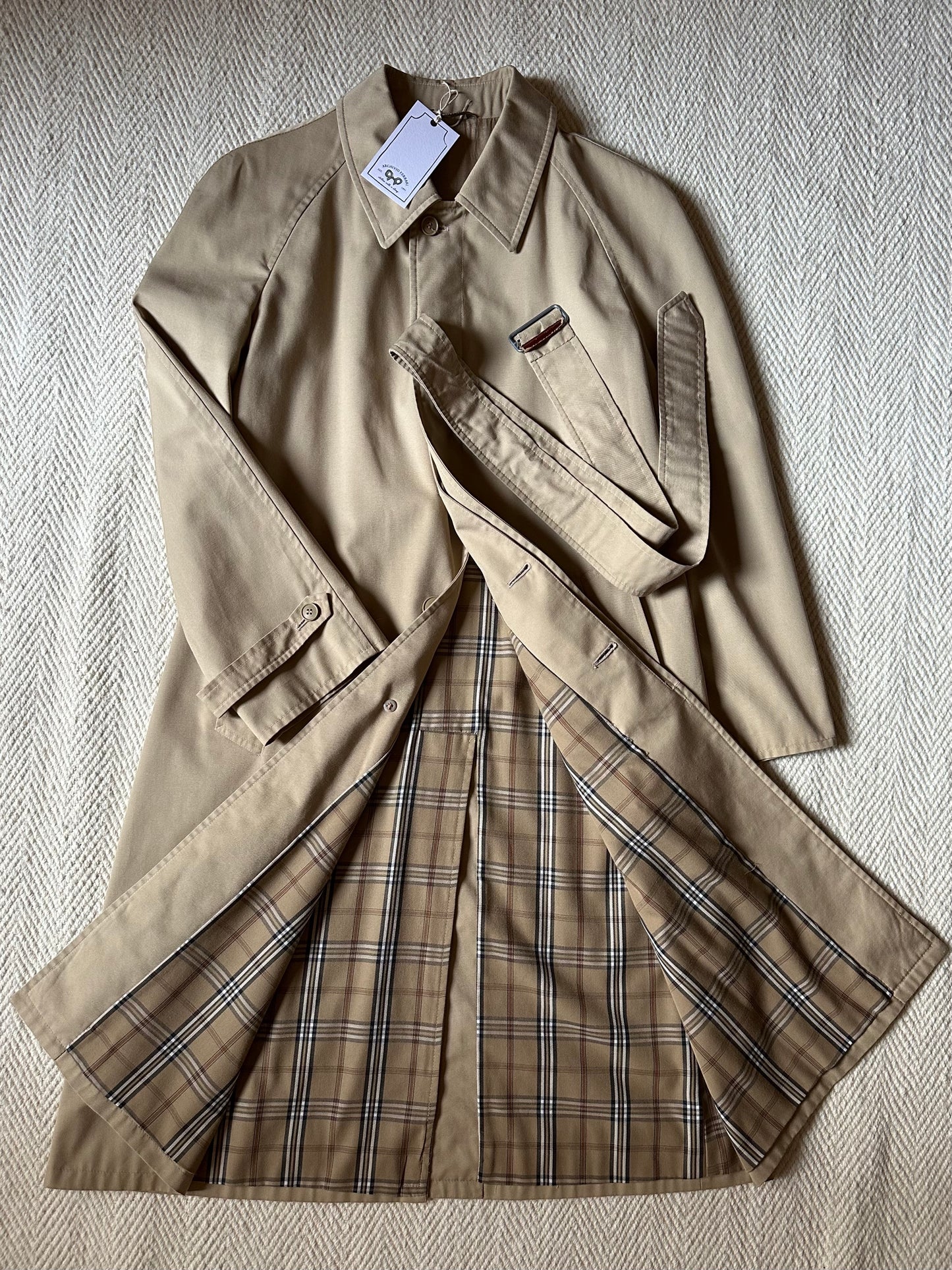 Vintage Beige Belted Trench Coat