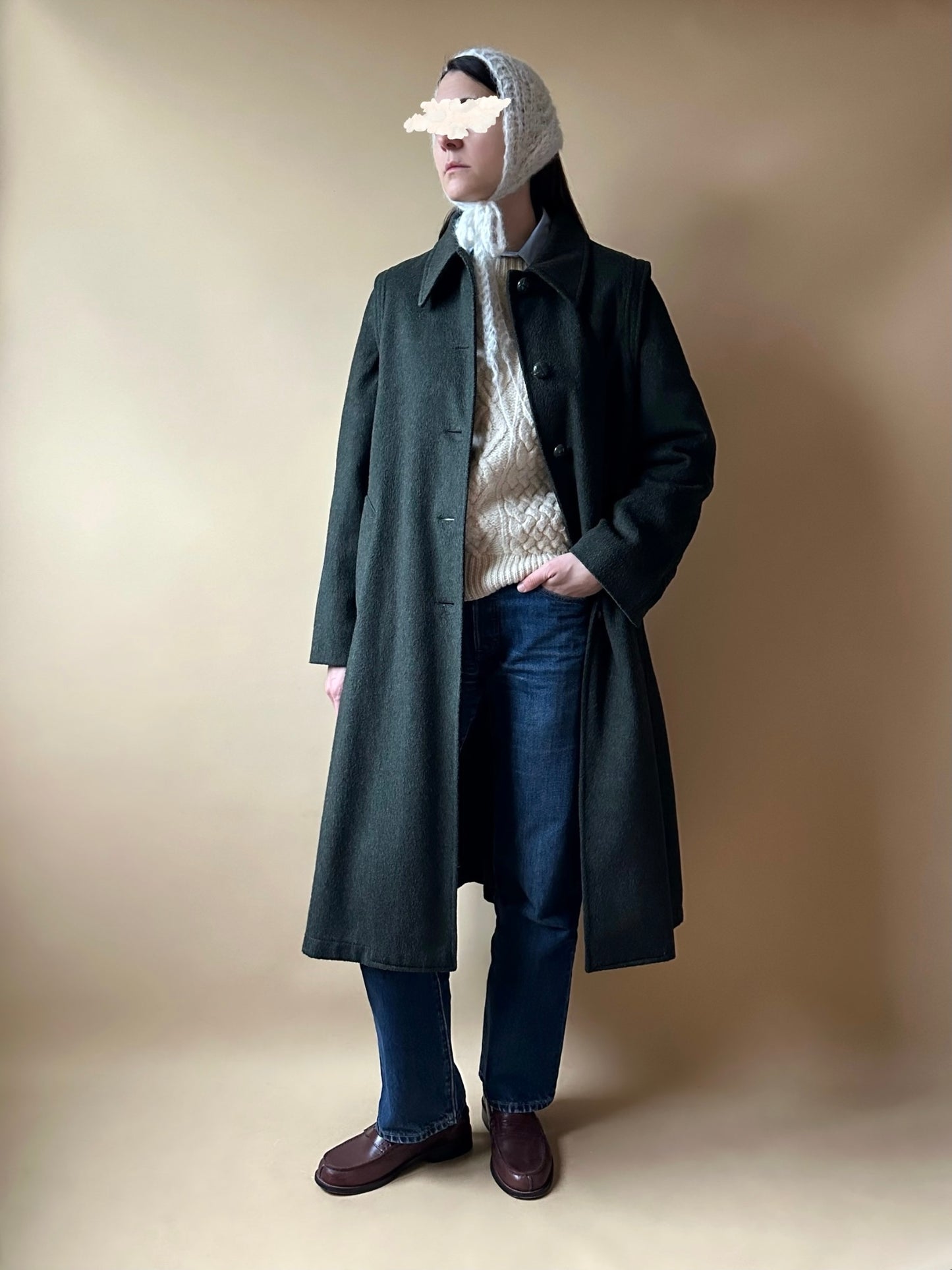 Vintage Green Loden Coat by Marella