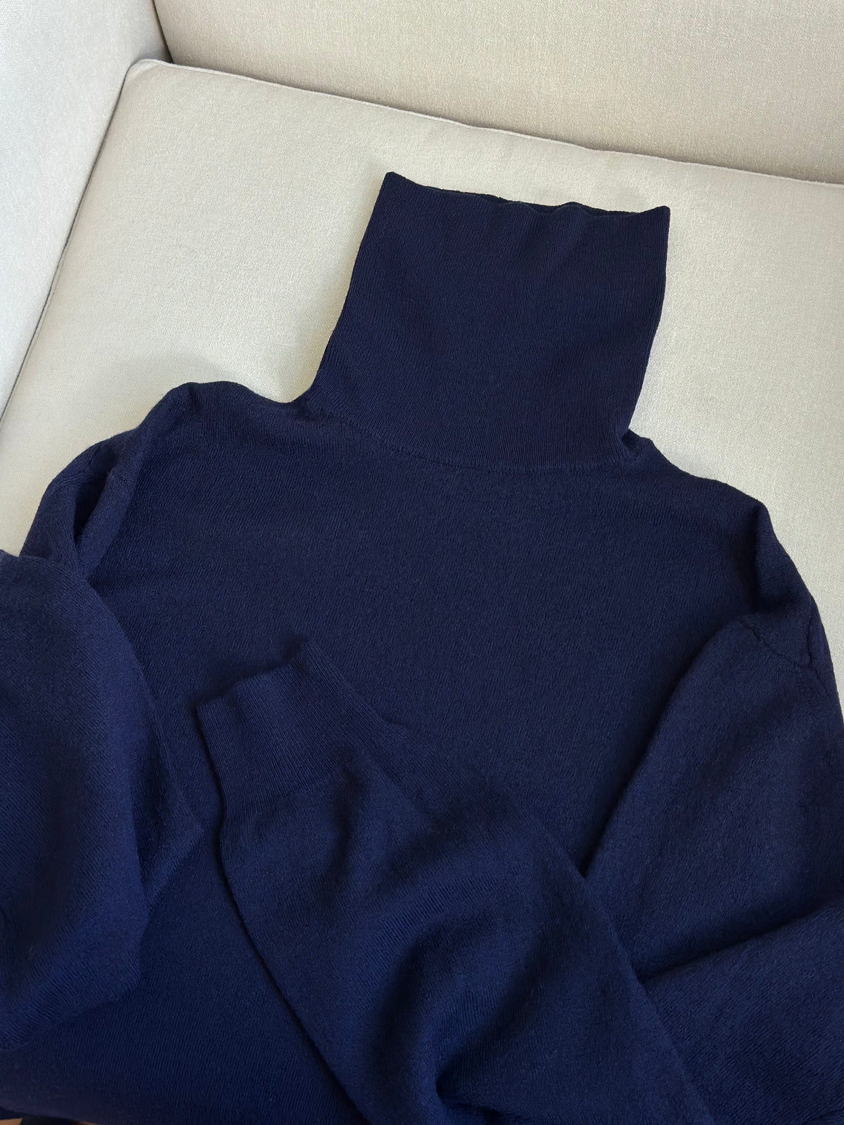 Pure Wool Navy Blue Turtleneck