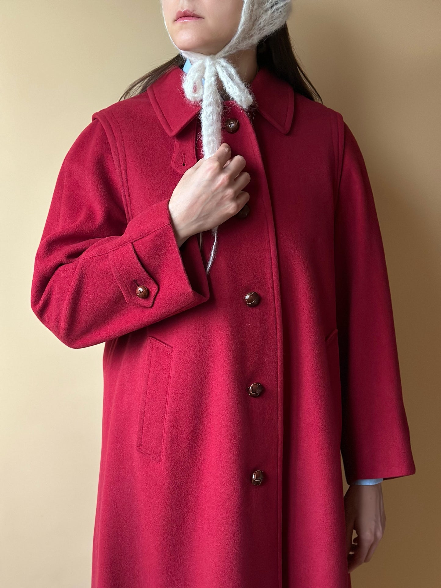 Vintage Red Loden Coat