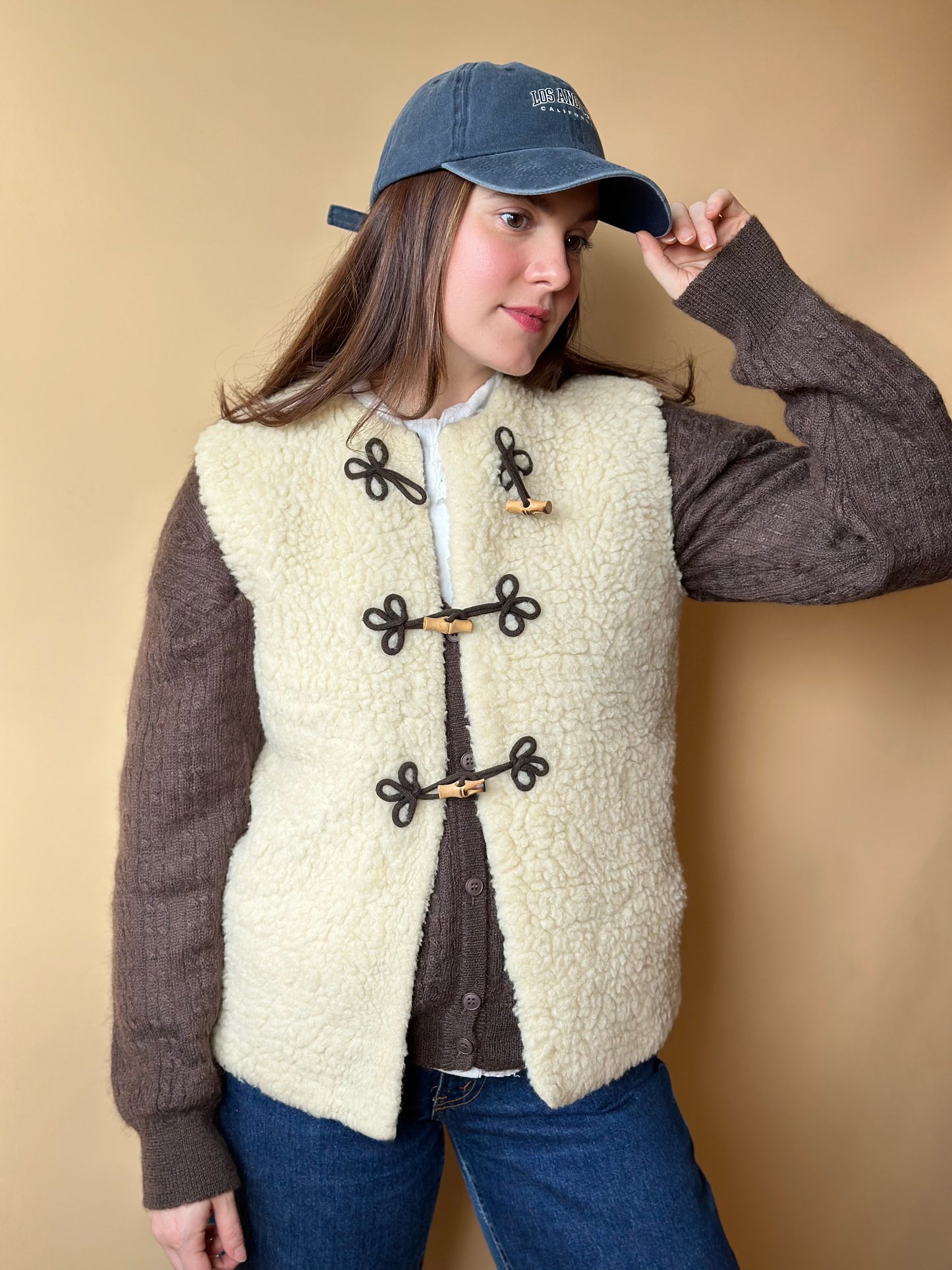 Vintage Faux Shearling Vest