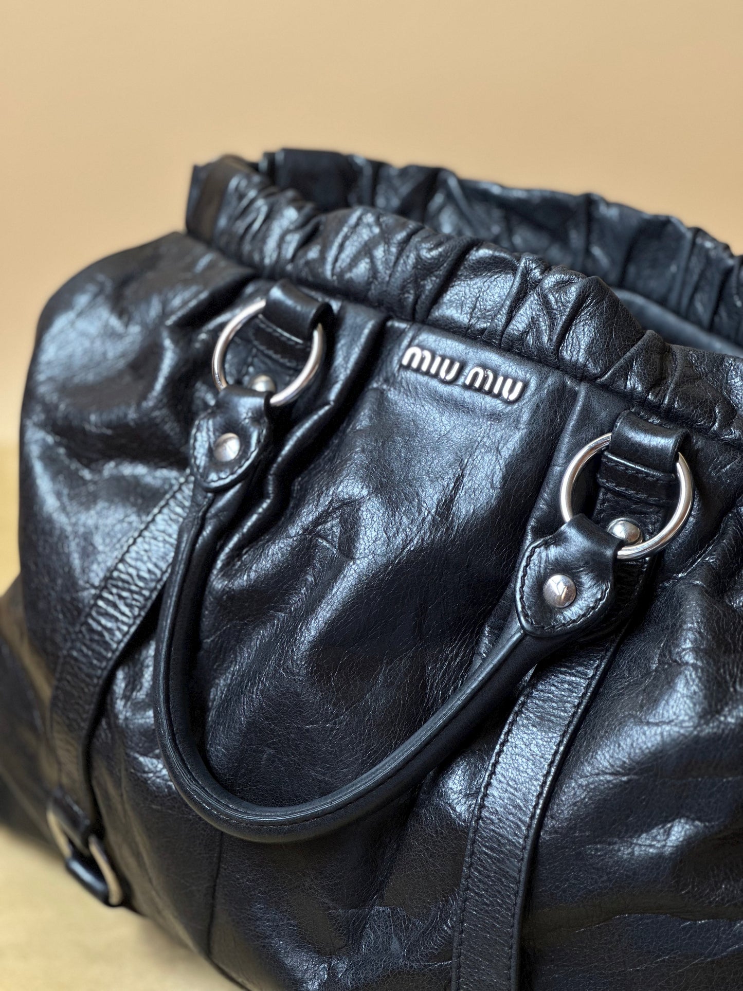 Miu Miu Vitello Lux Shopping Tote