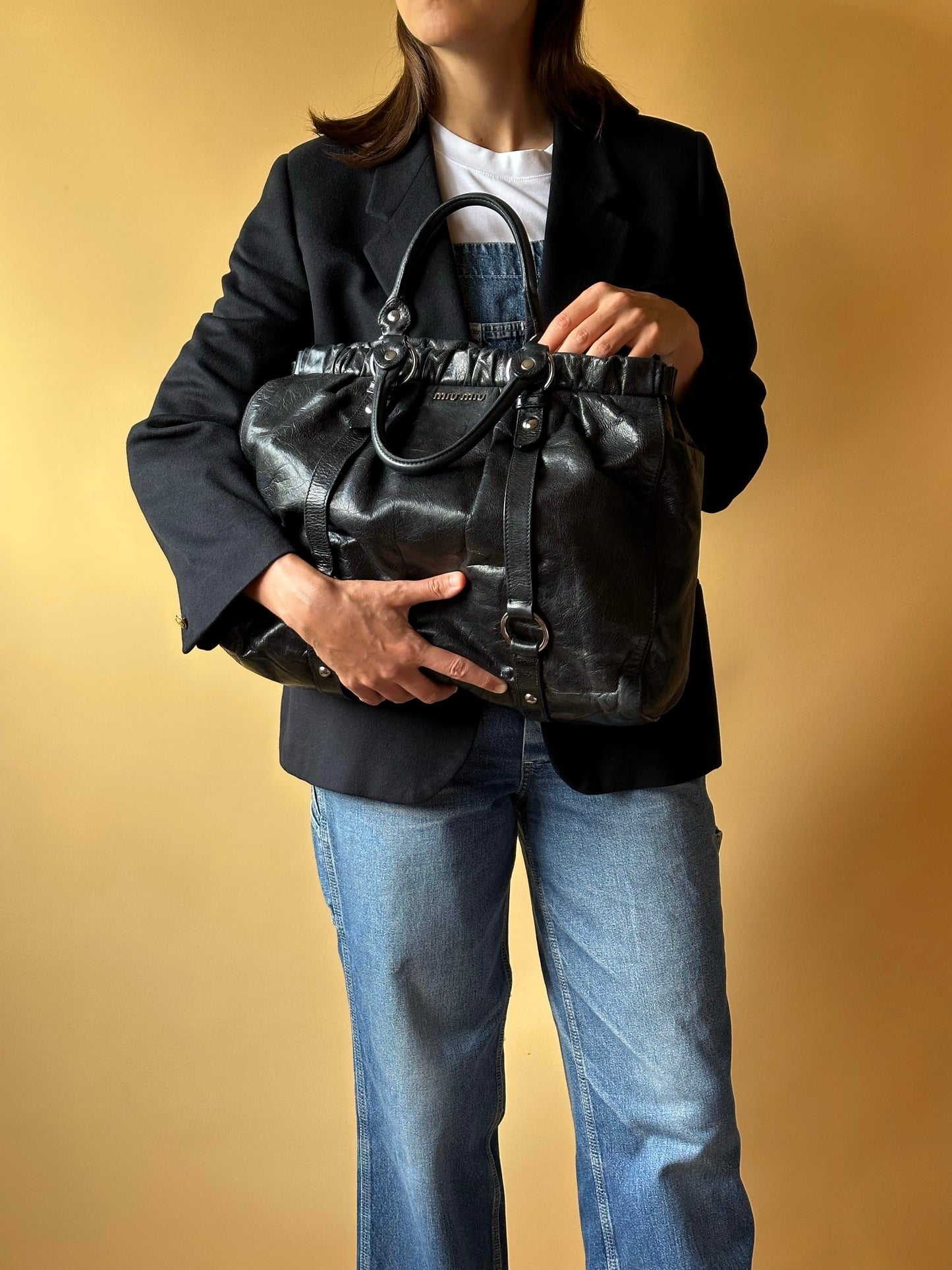 Miu Miu Vitello Lux Shopping Tote