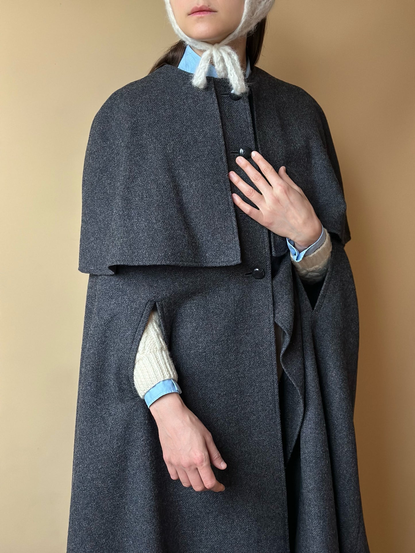 Vintage Gray Cape Loden Coat