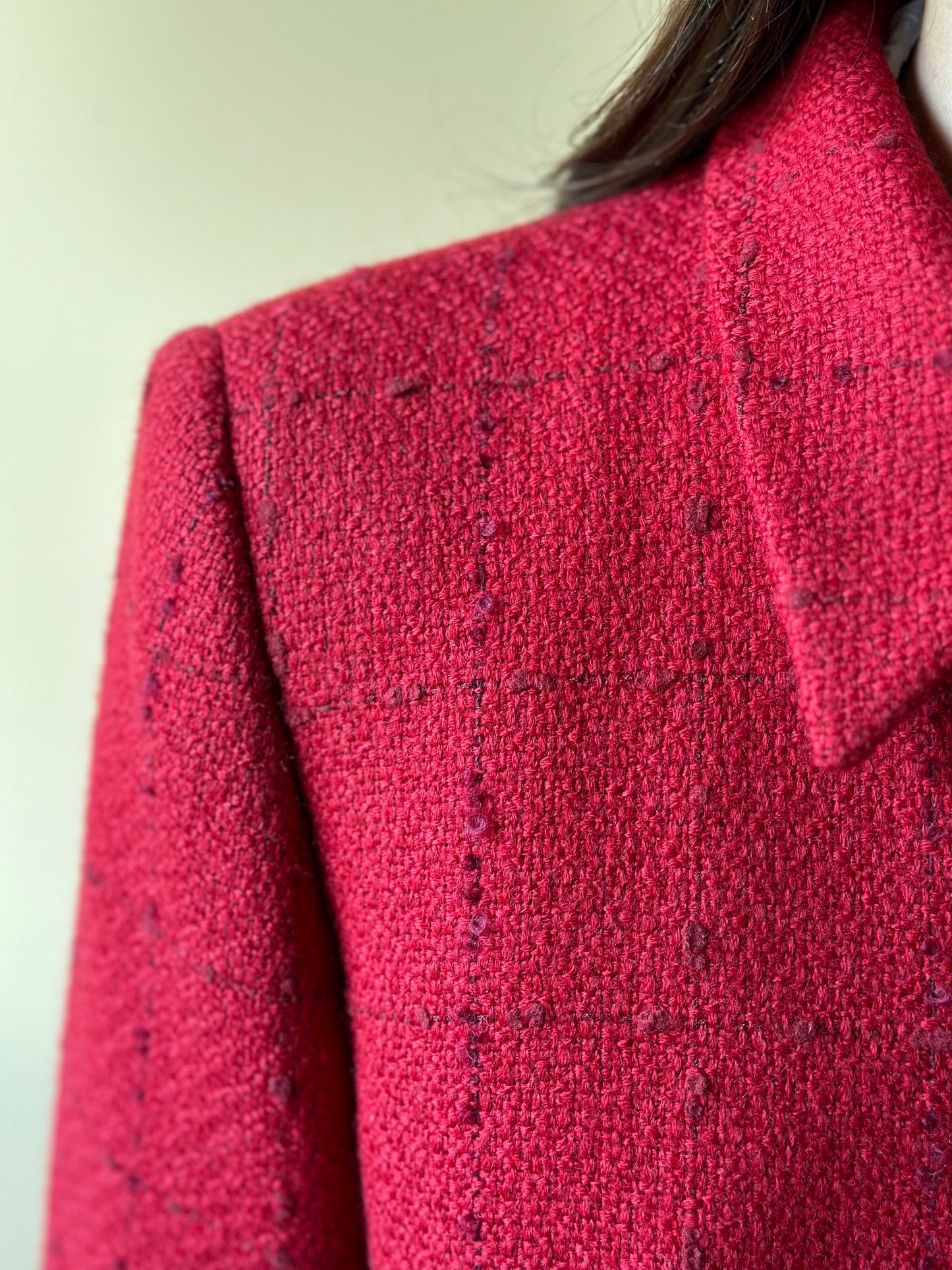 Vintage Mimmina Bouclé Wool Red Blazer