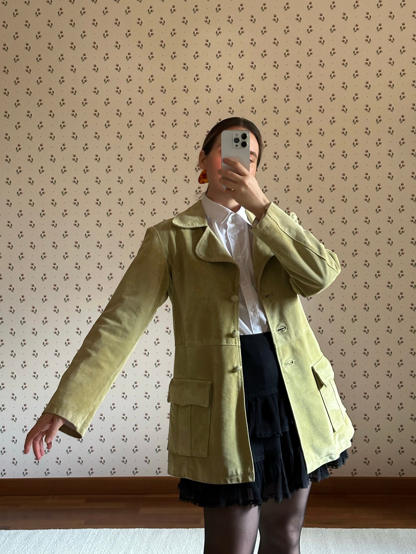 Vintage Pistachio Suede Jacket