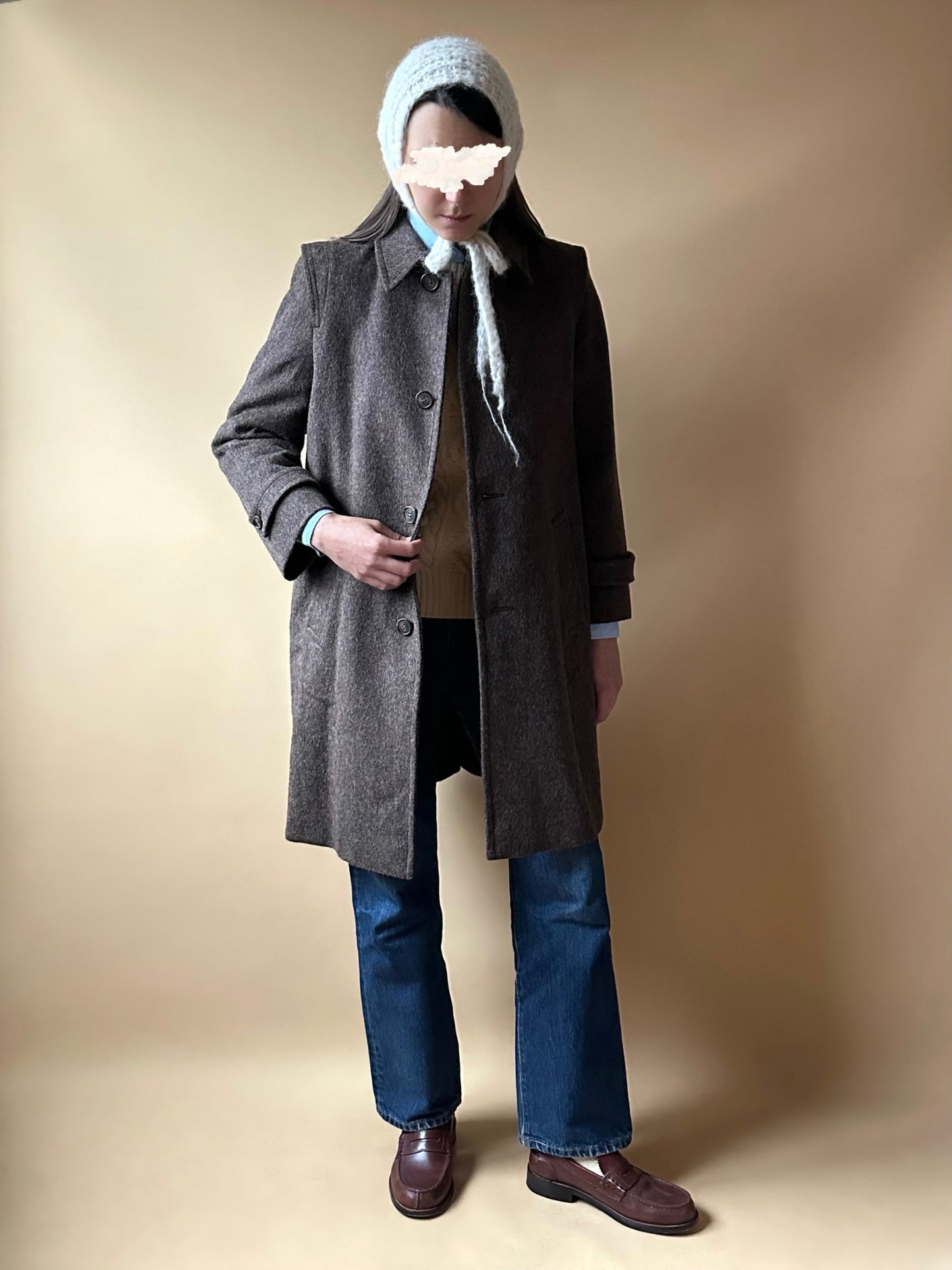 Vintage Brown Short Loden Coat