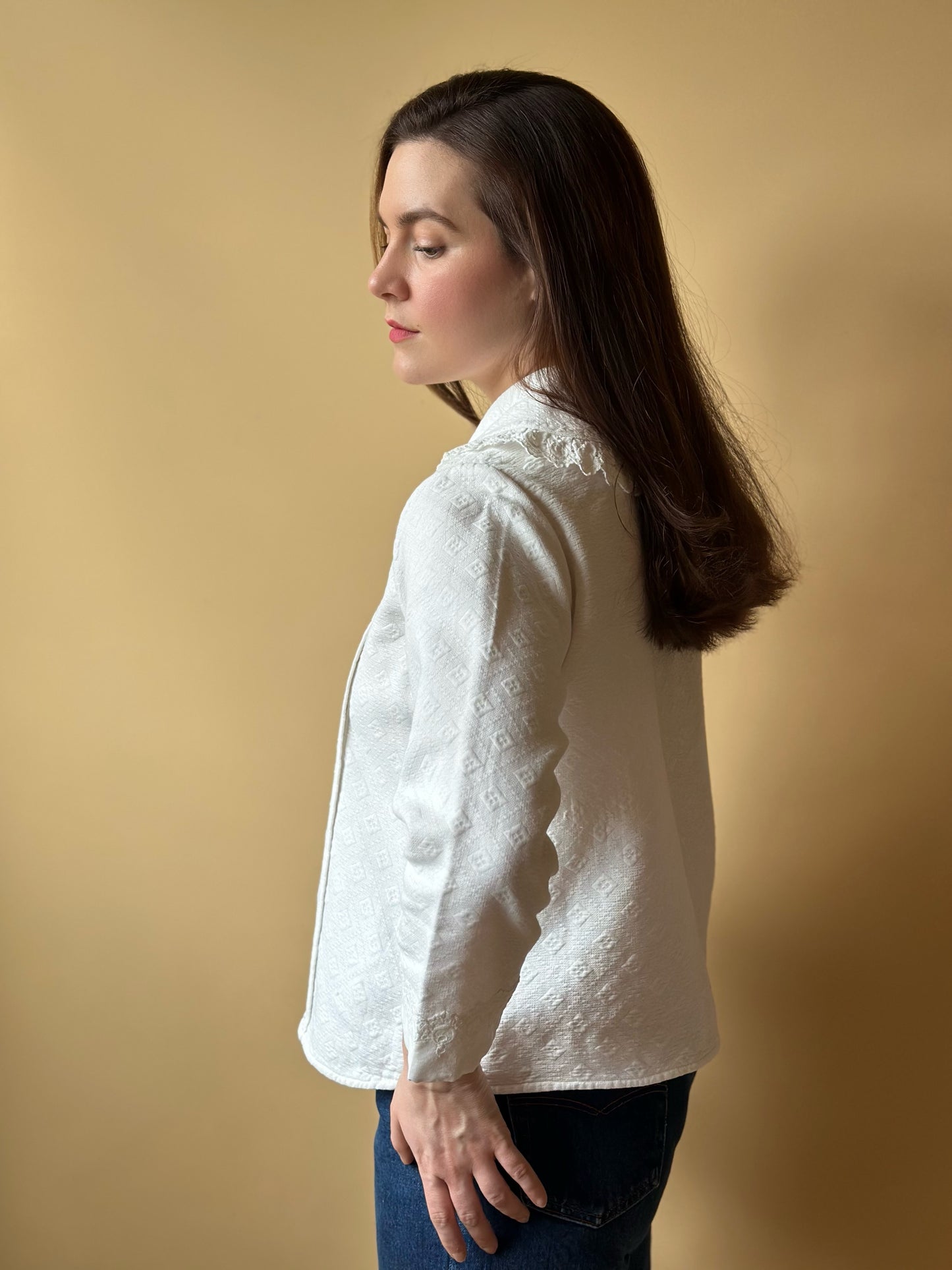 Vintage Romantic Antique White Shirt