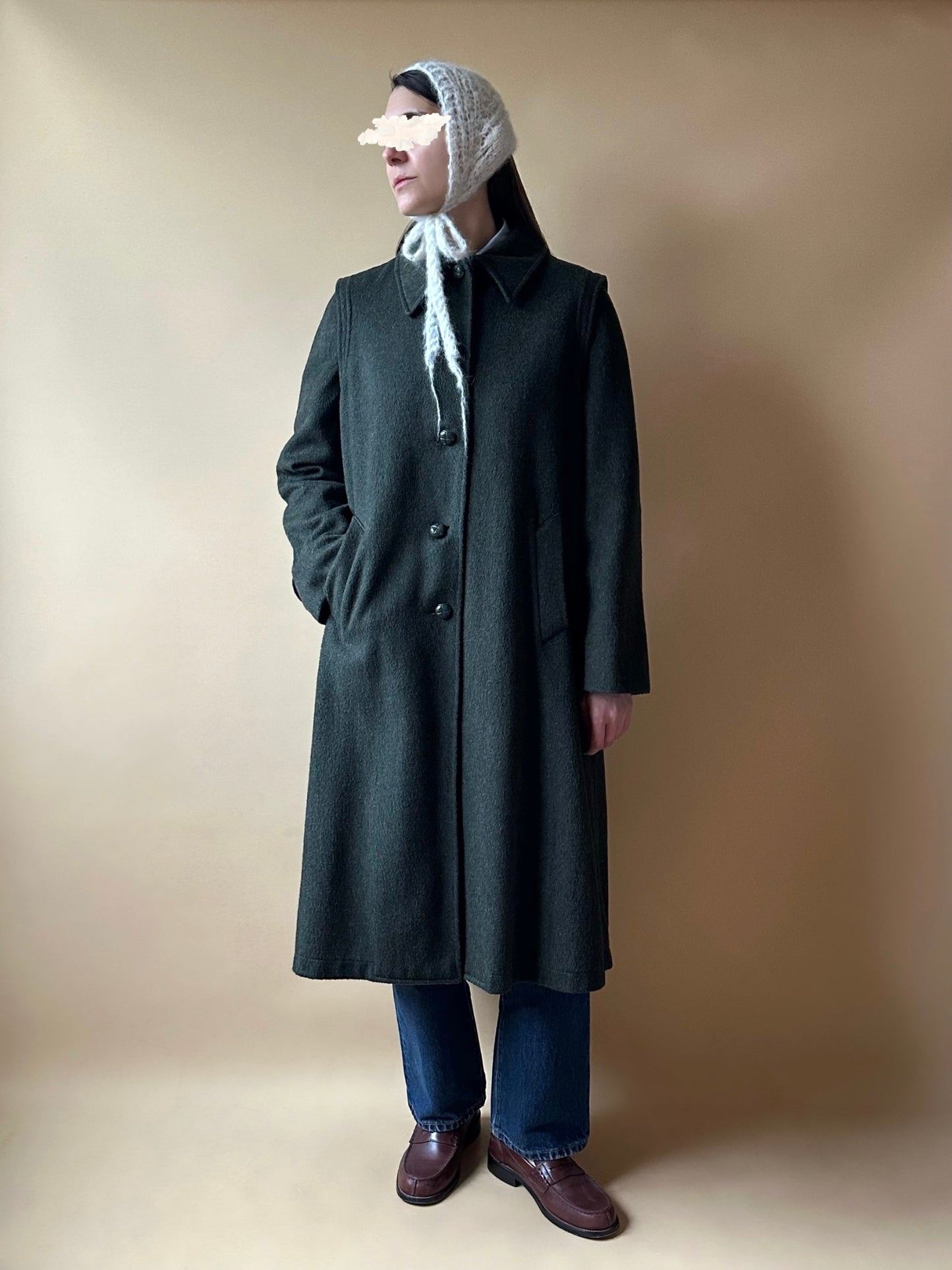 Vintage Green Loden Coat by Marella