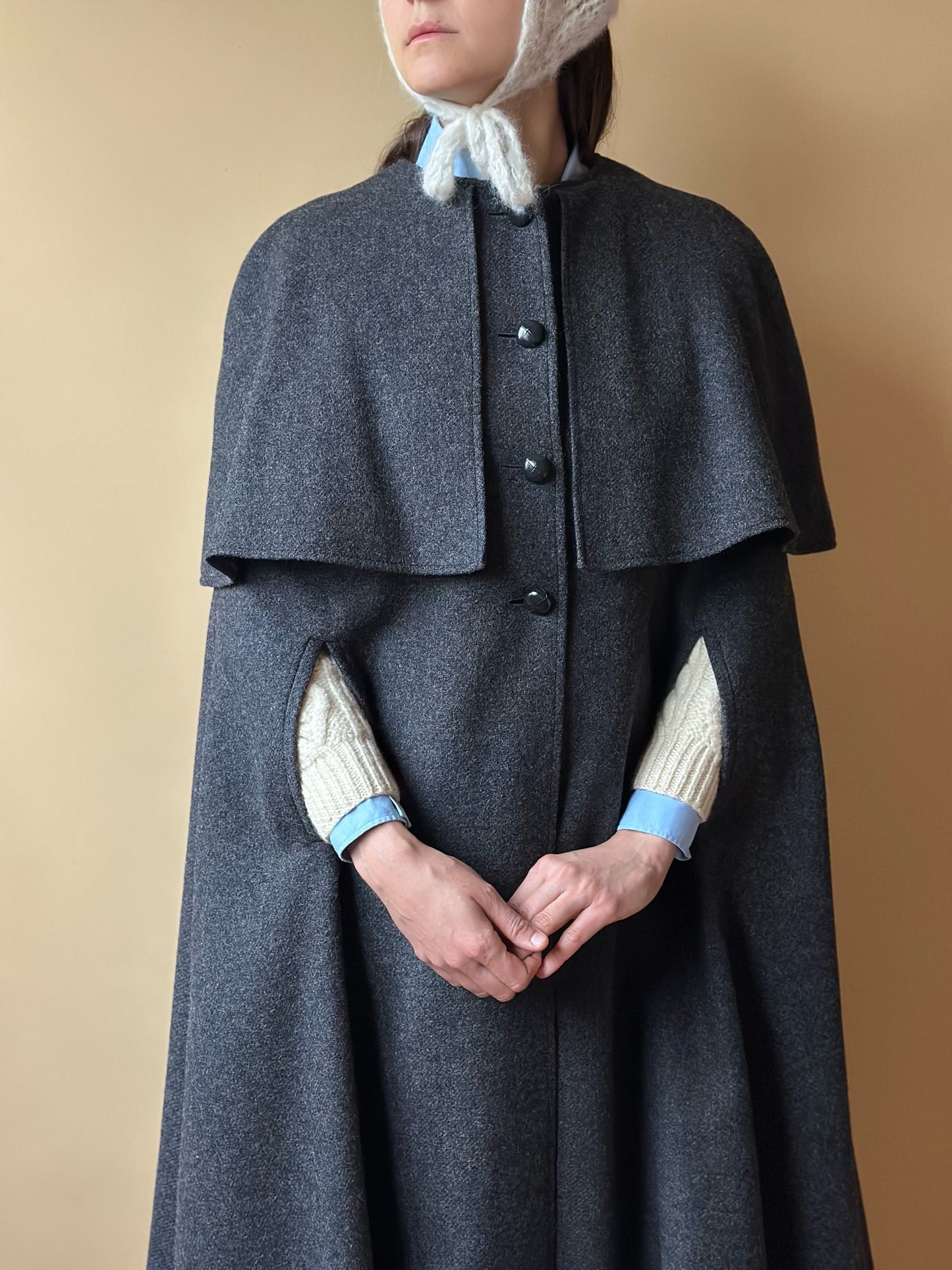 Vintage Gray Cape Loden Coat