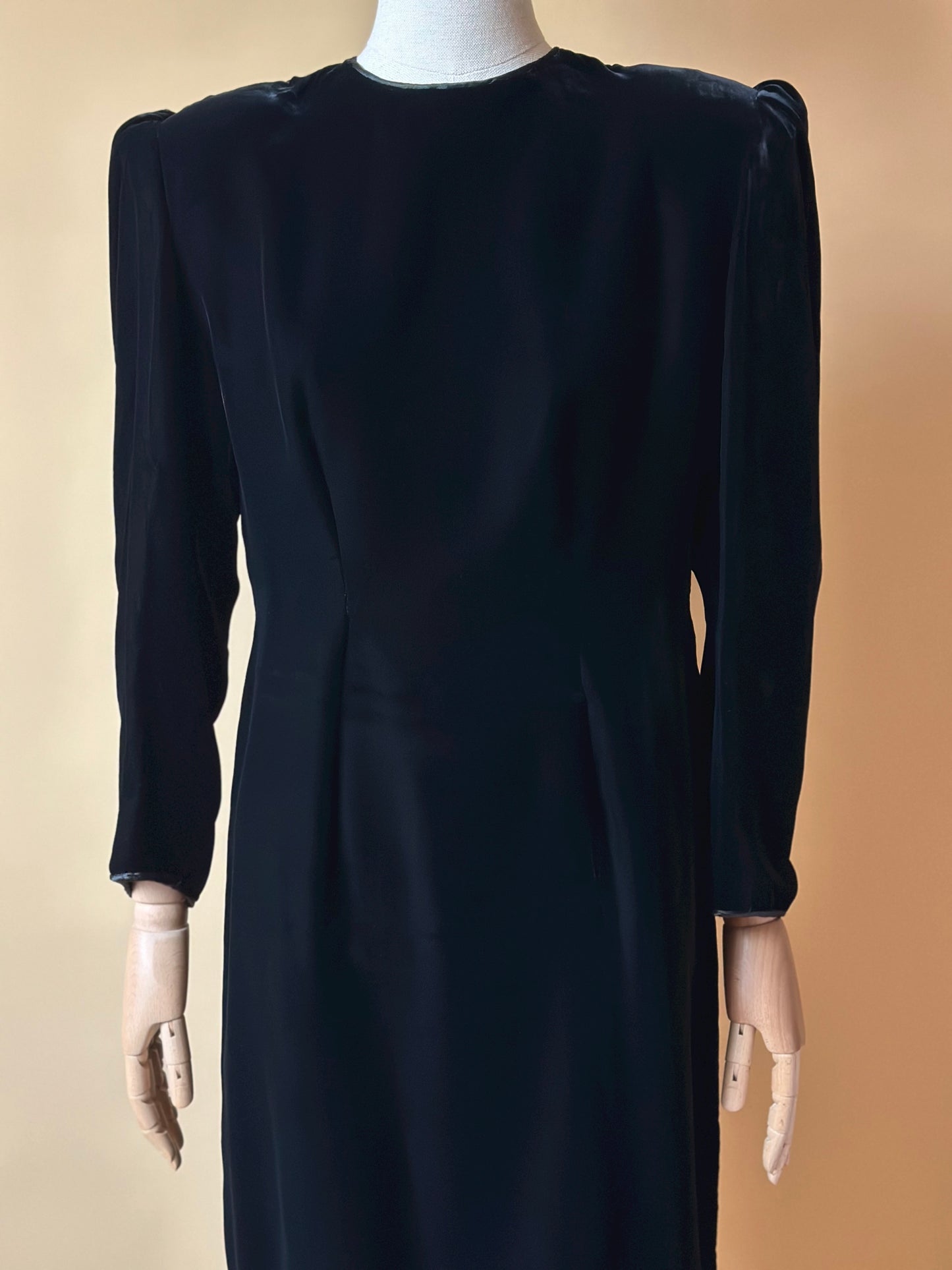 Vintage Black Velvet Dress