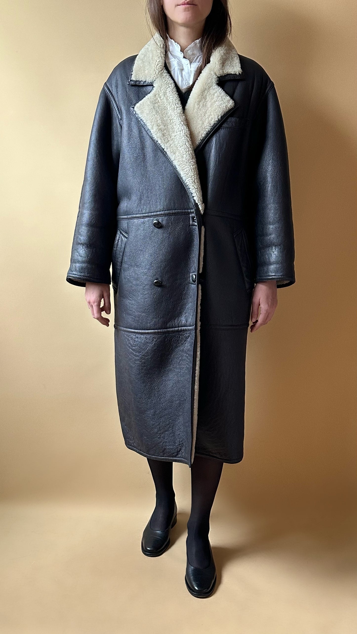 Vintage Max Mara Long Shearling Coat