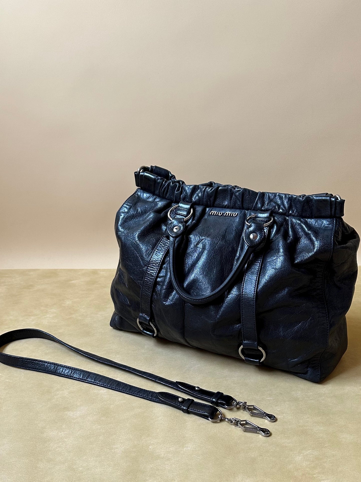 Miu Miu Vitello Lux Shopping Tote