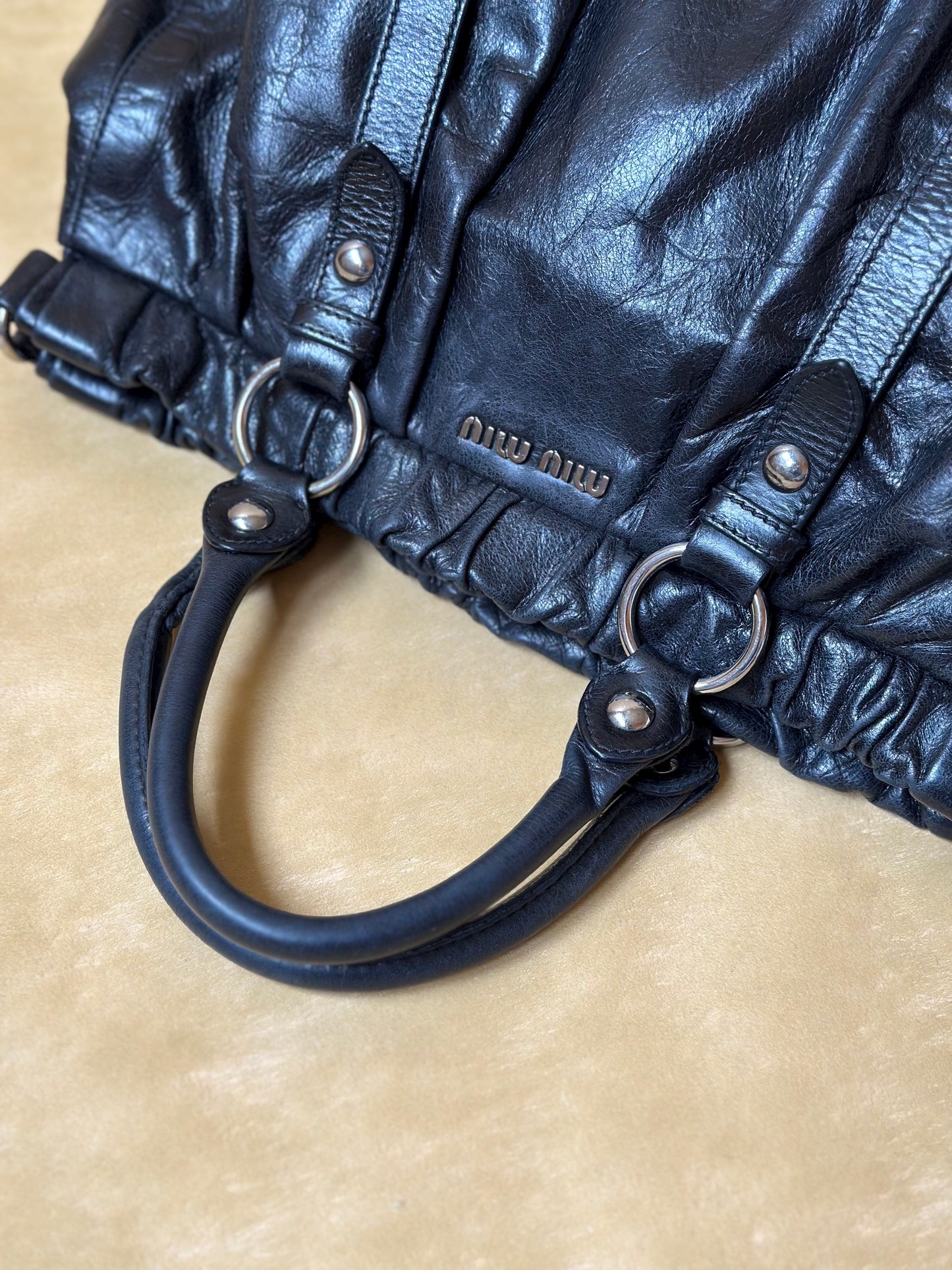 Miu Miu Vitello Lux Shopping Tote