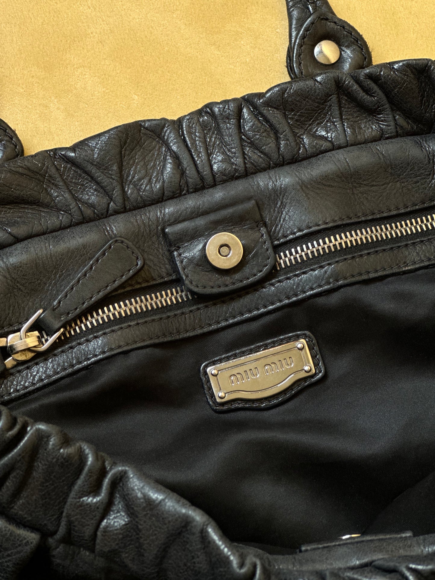 Miu Miu Vitello Lux Shopping Tote