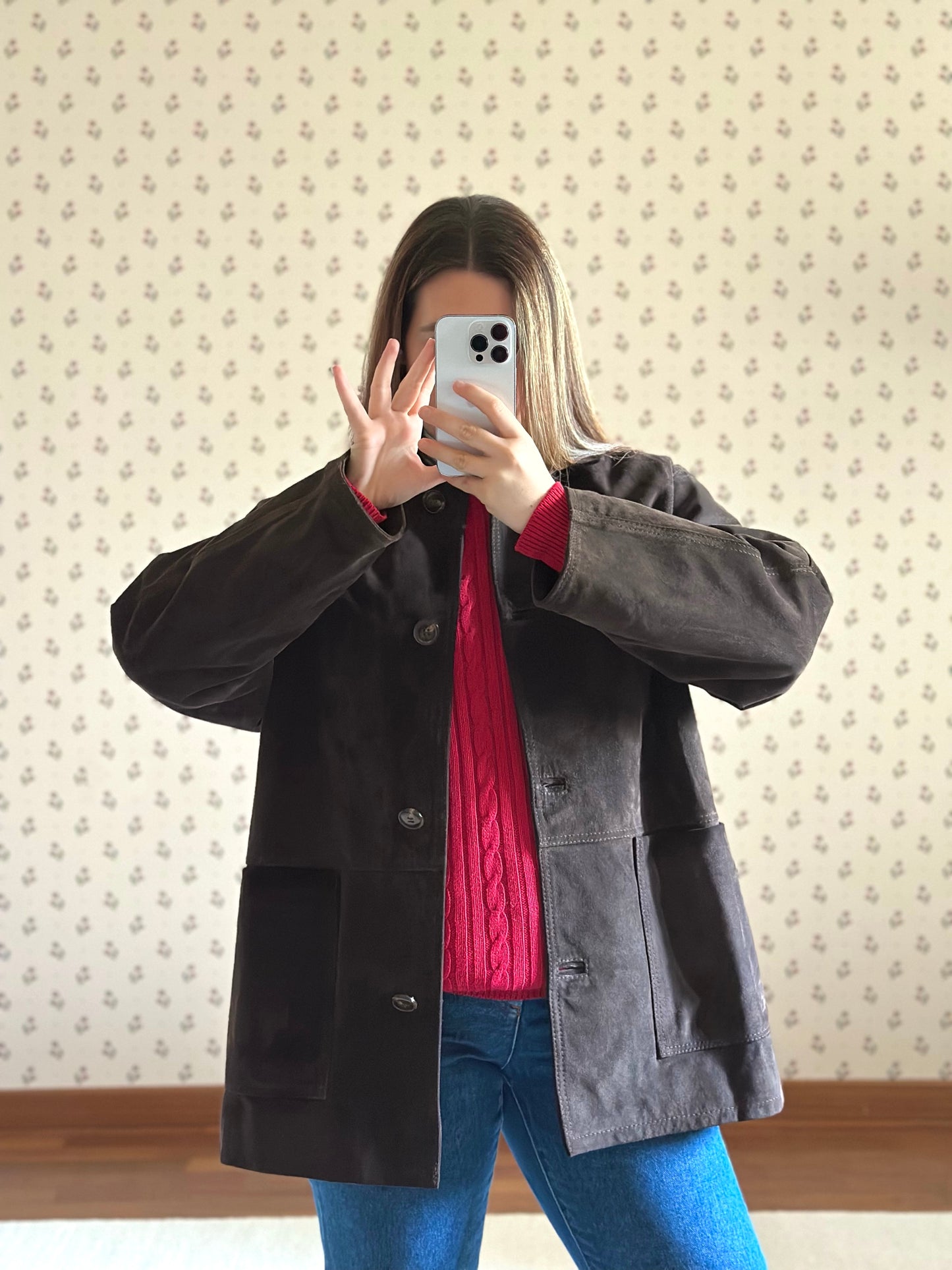 Vintage Chocolate Brown Suede Jacket