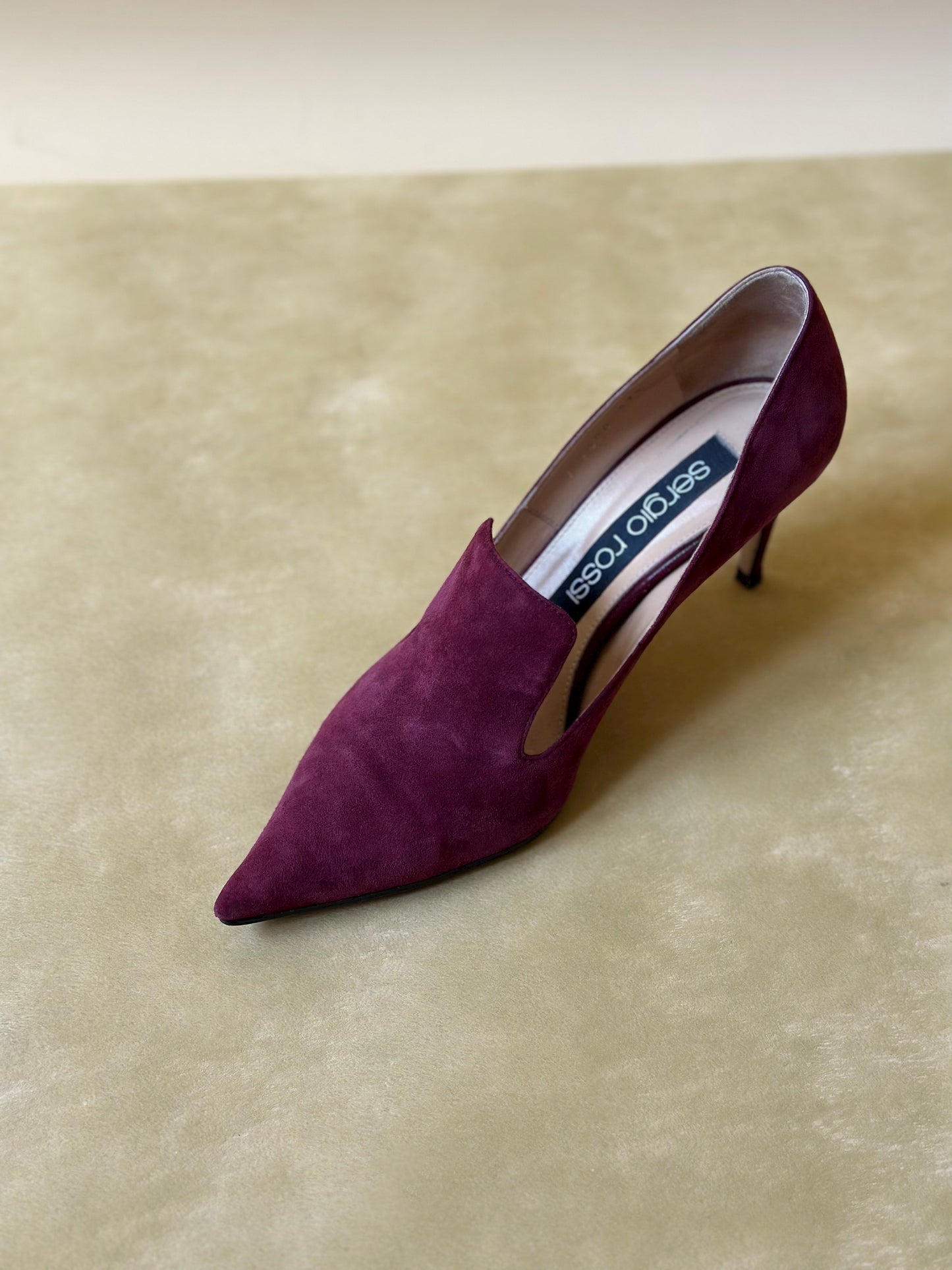 Vintage Sergio Rossi Suede Purple Pumps