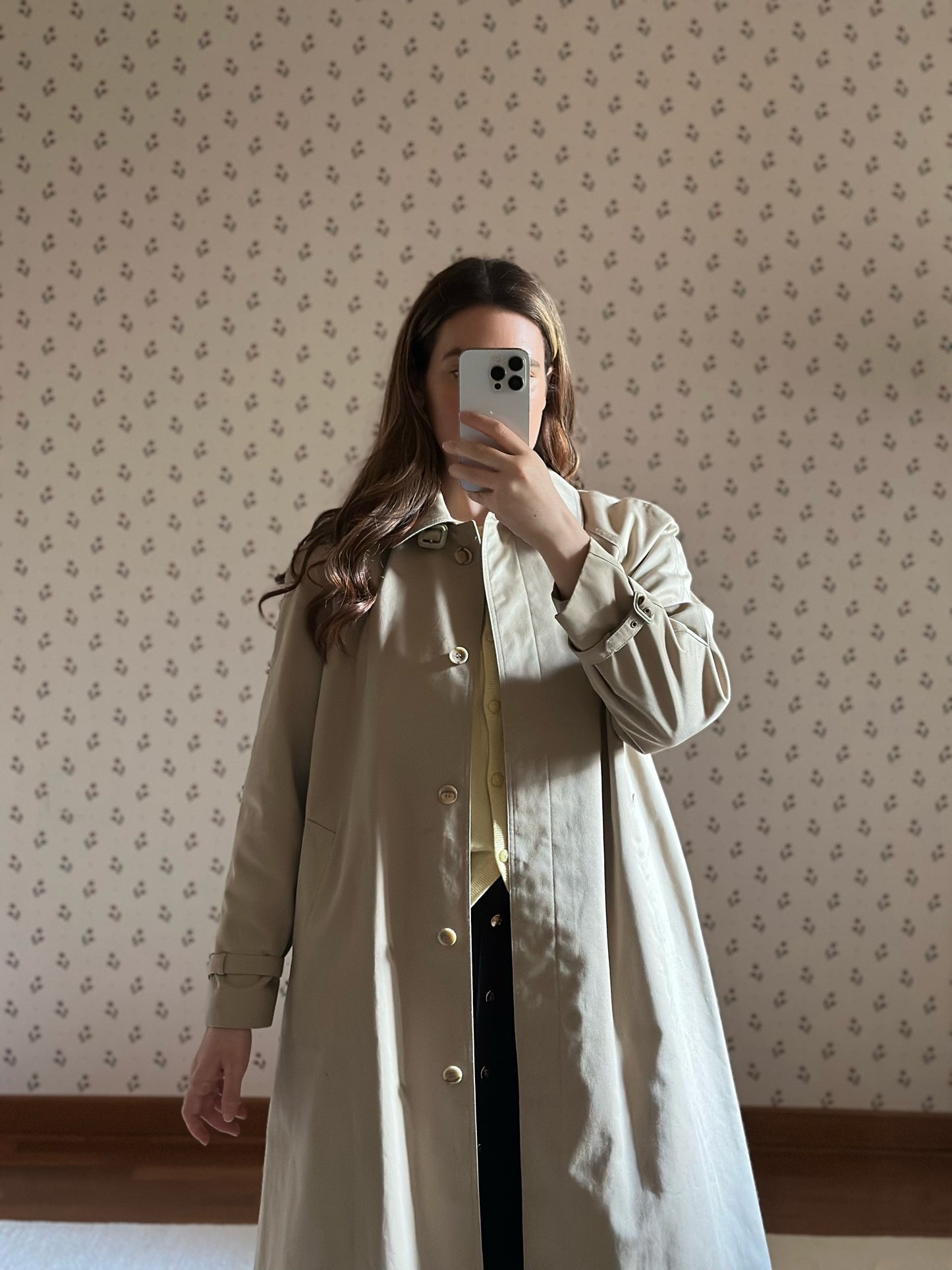 Vintage Korean Beige Trench Coat
