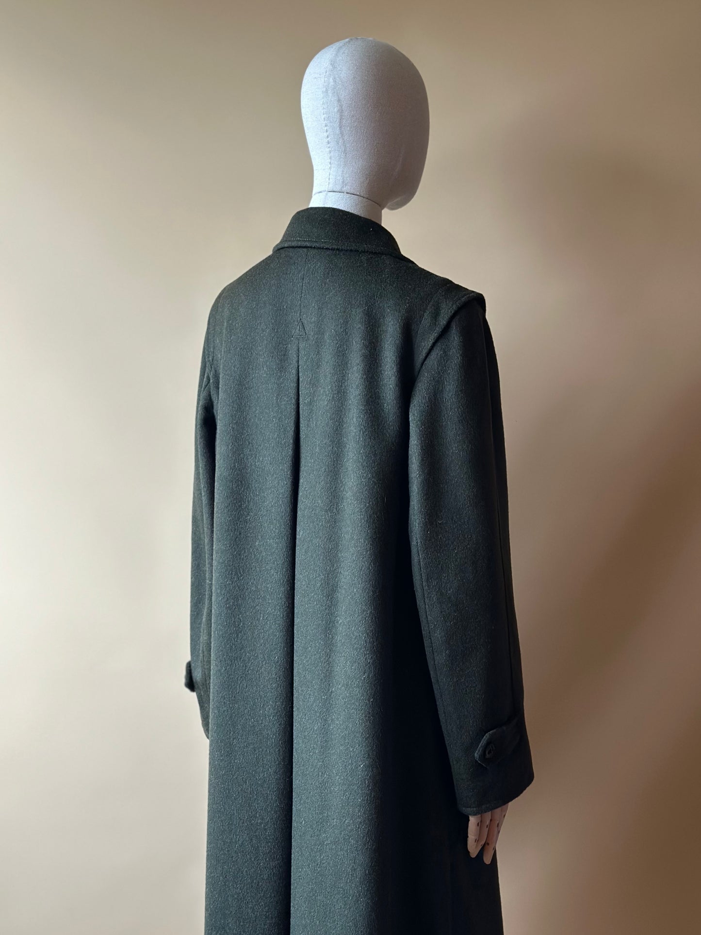Vintage Green Loden With Tartan Lining
