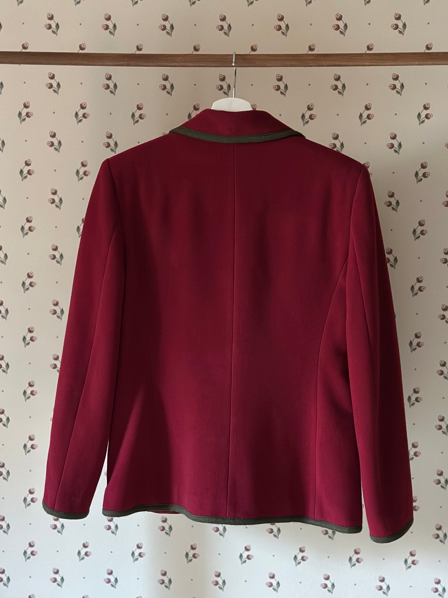 Vintage Burgundy Wool & Cashmere Blazer