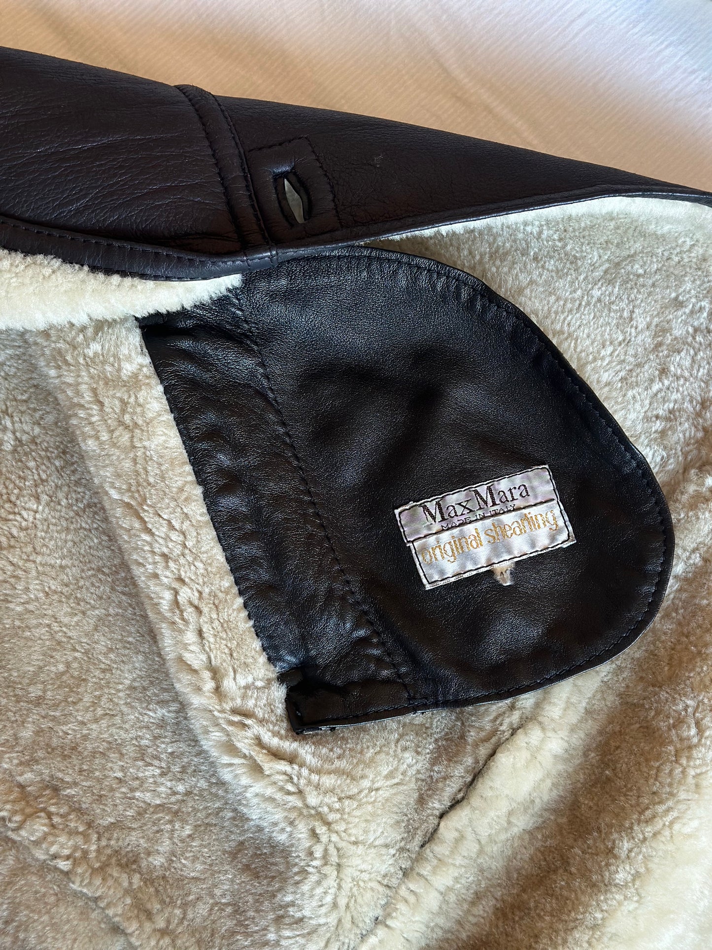 Vintage Max Mara Long Shearling Coat