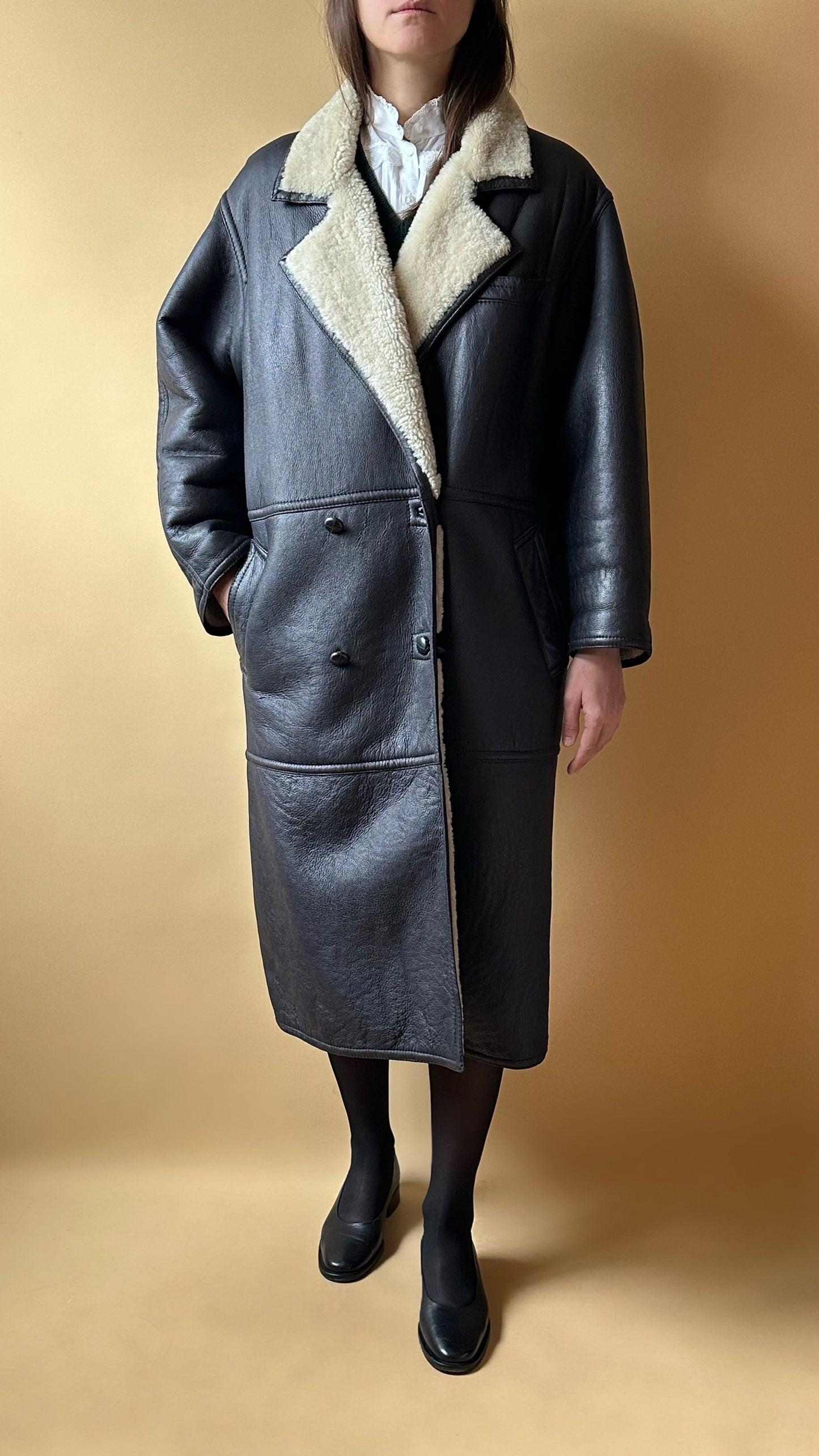 Vintage Max Mara Long Shearling Coat