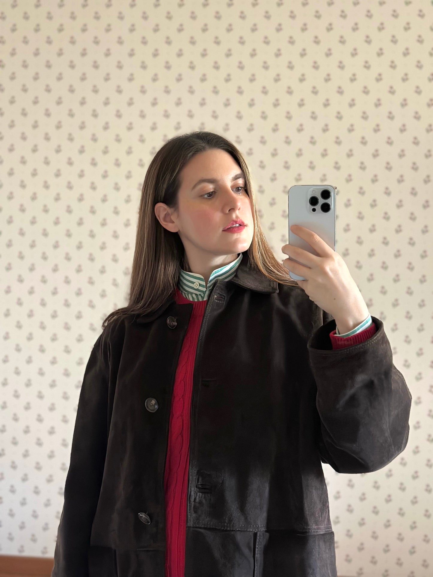 Vintage Chocolate Brown Suede Jacket