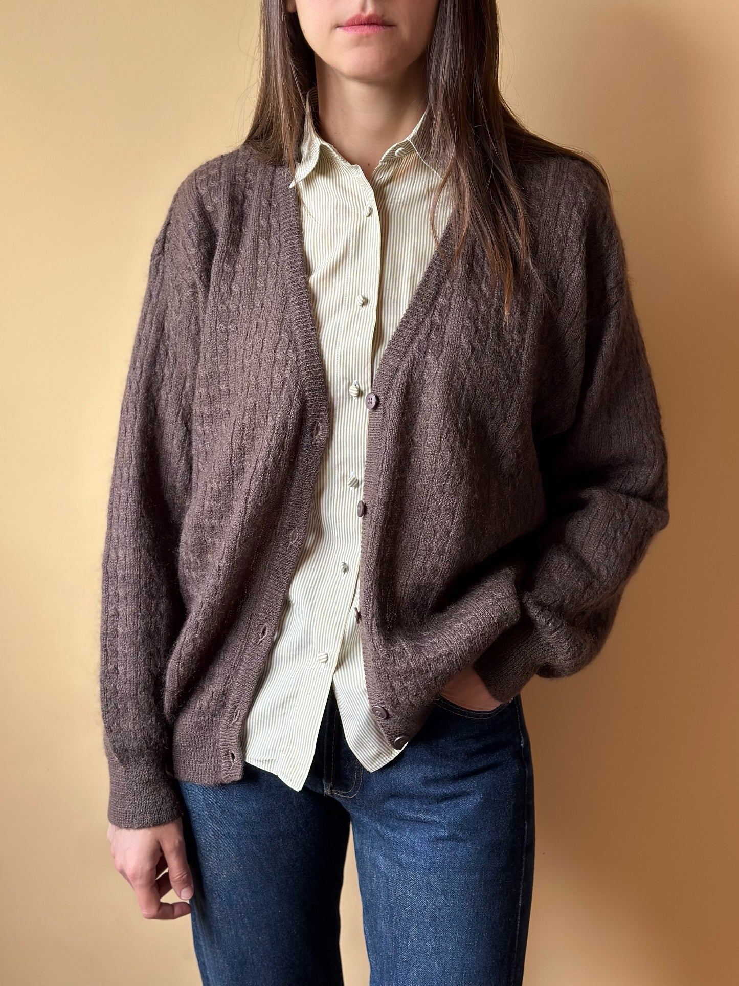 Vintage Chestnut Brown Cardigan
