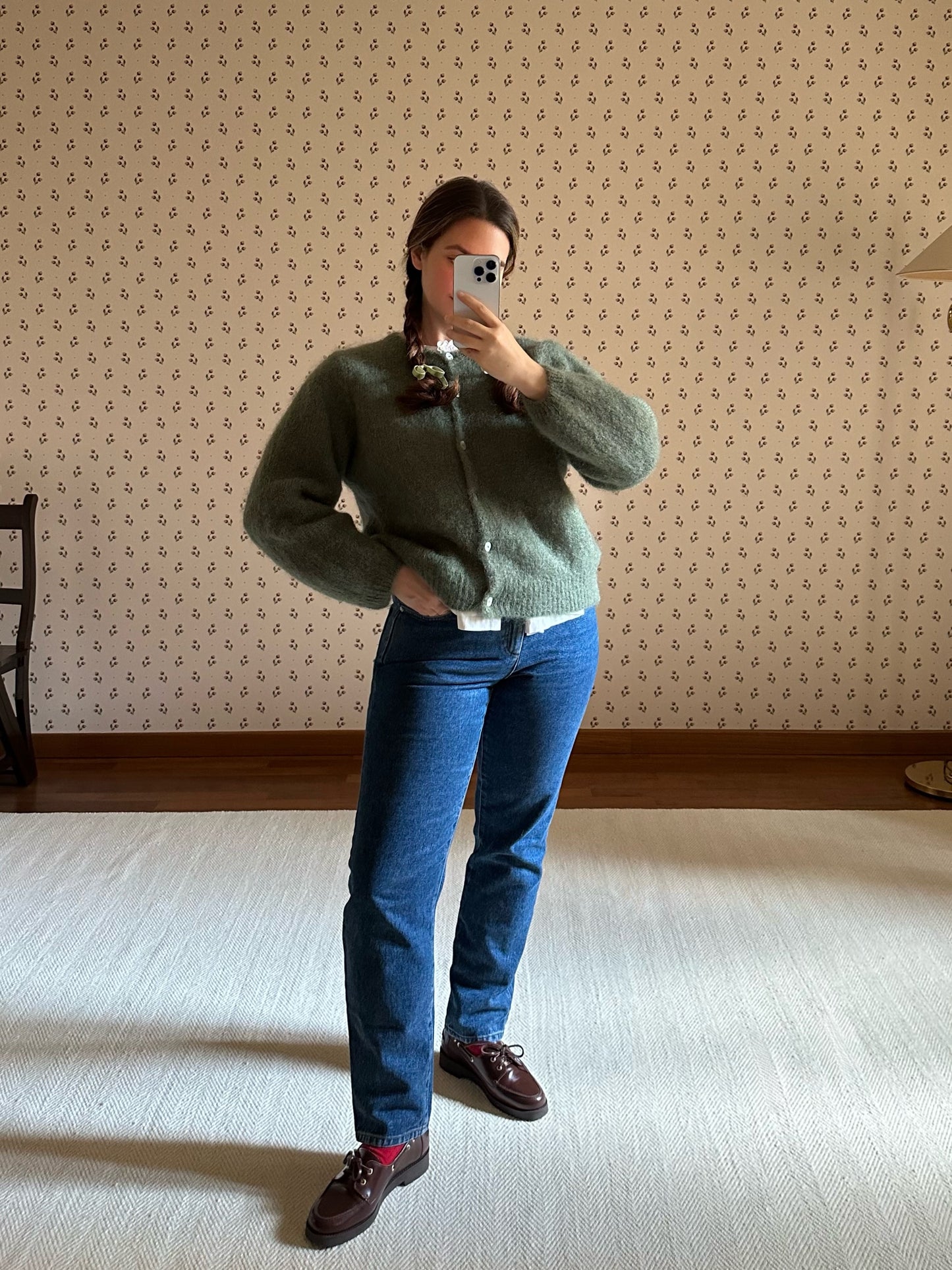 Mohair Sage Green Cardigan