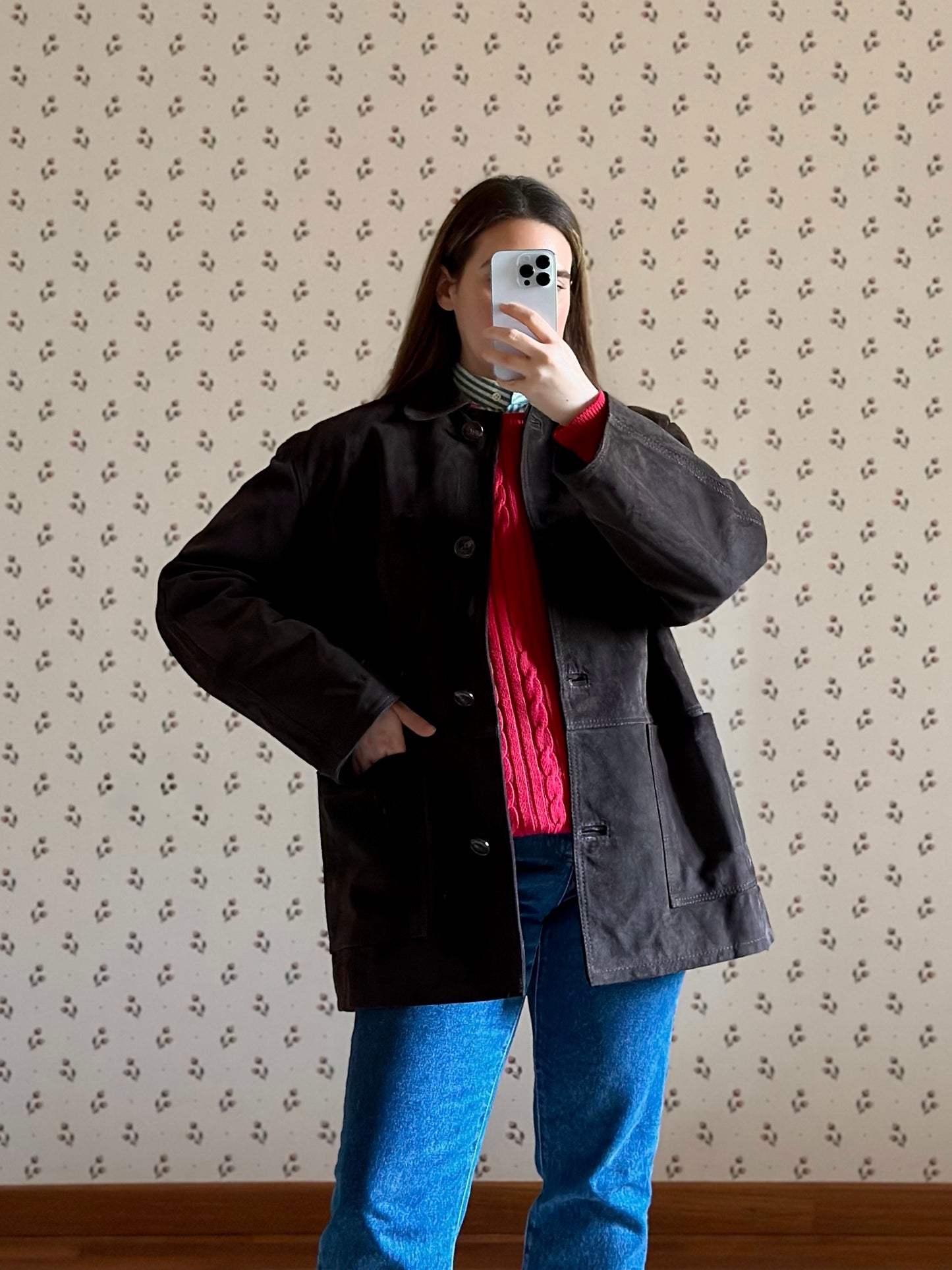 Vintage Chocolate Brown Suede Jacket
