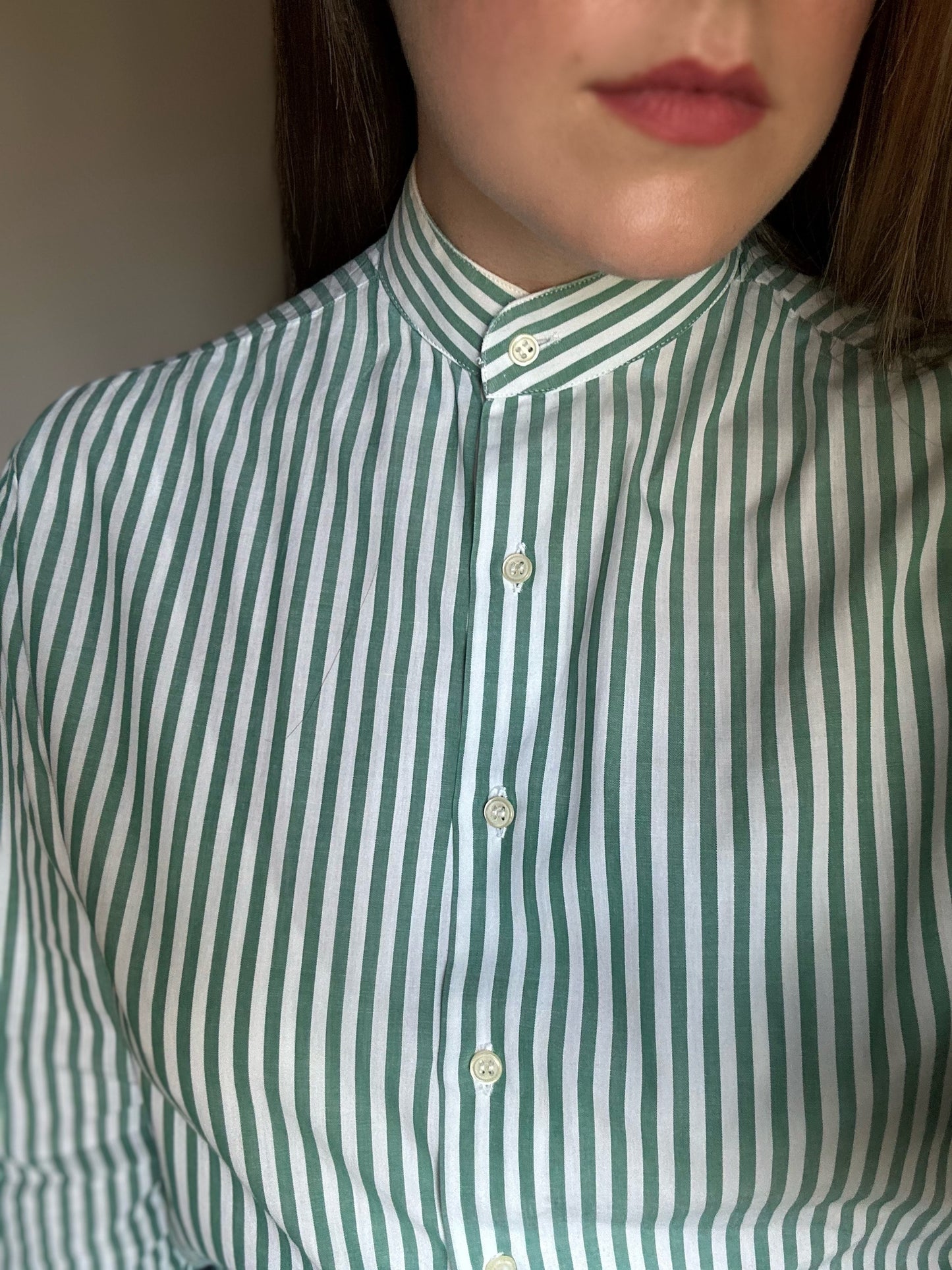 Green Striped Cotton Shirt
