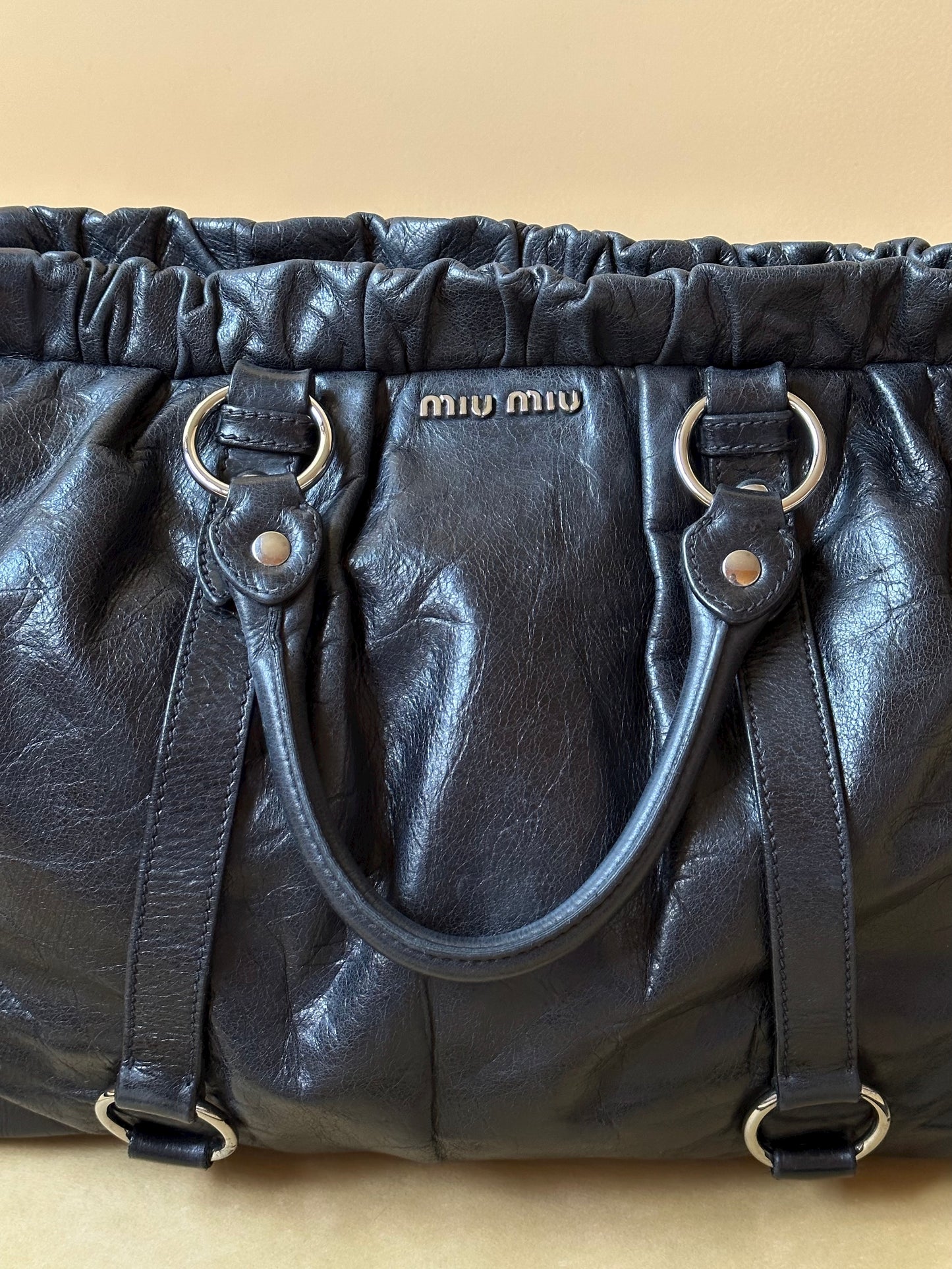 Miu Miu Vitello Lux Shopping Tote