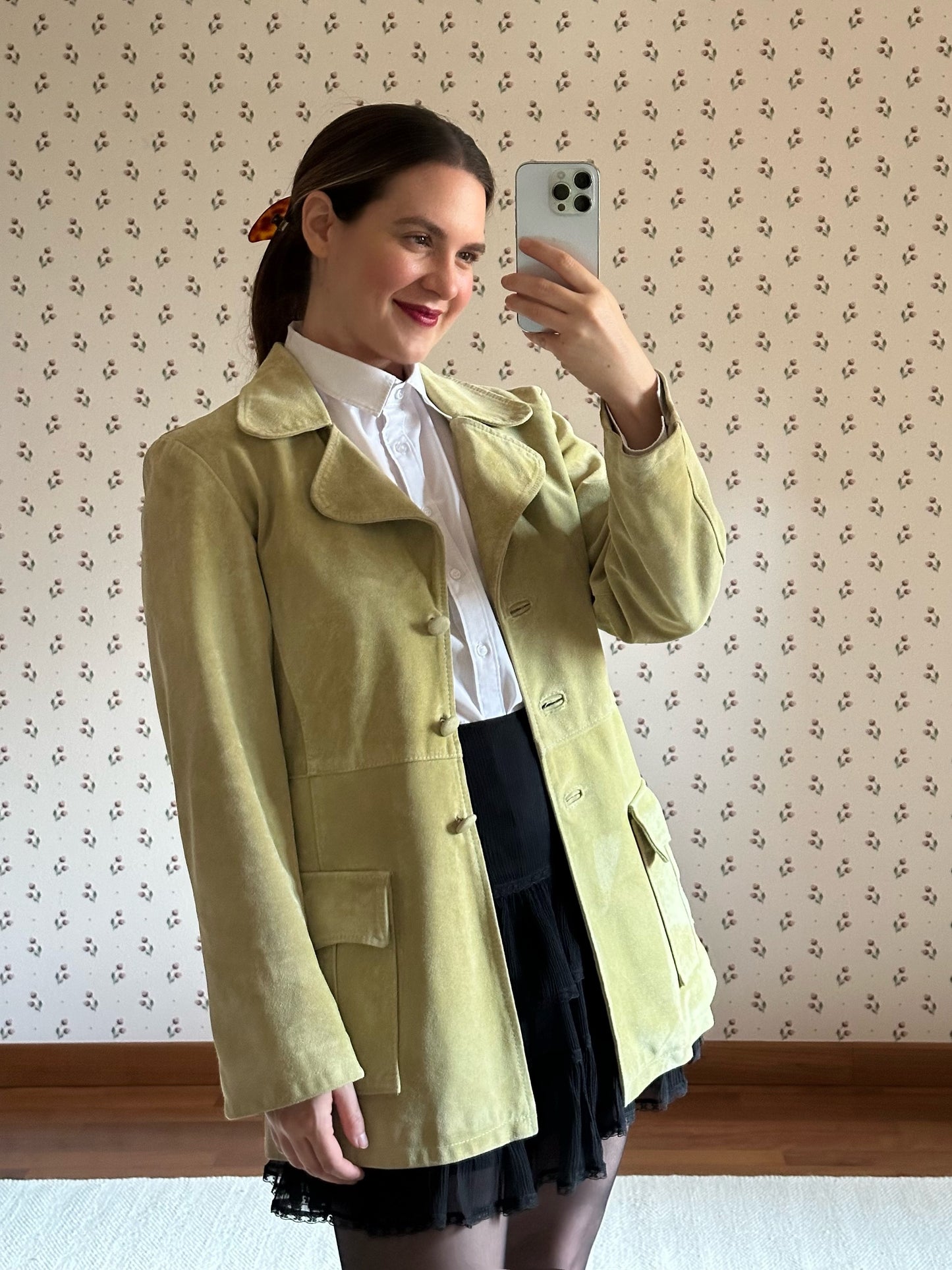 Vintage Pistachio Suede Jacket