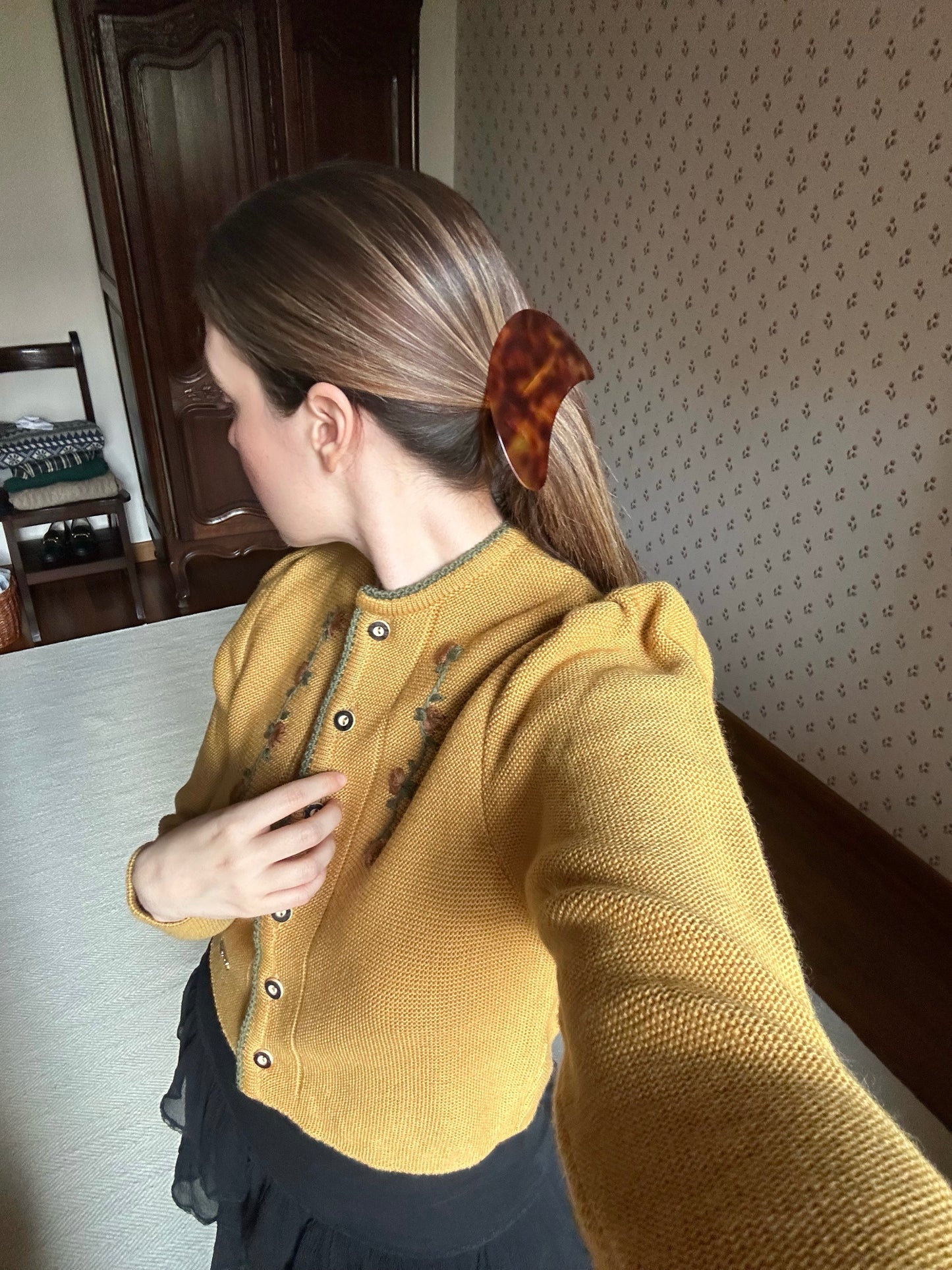 Austrian Yellow Wool Cardigan