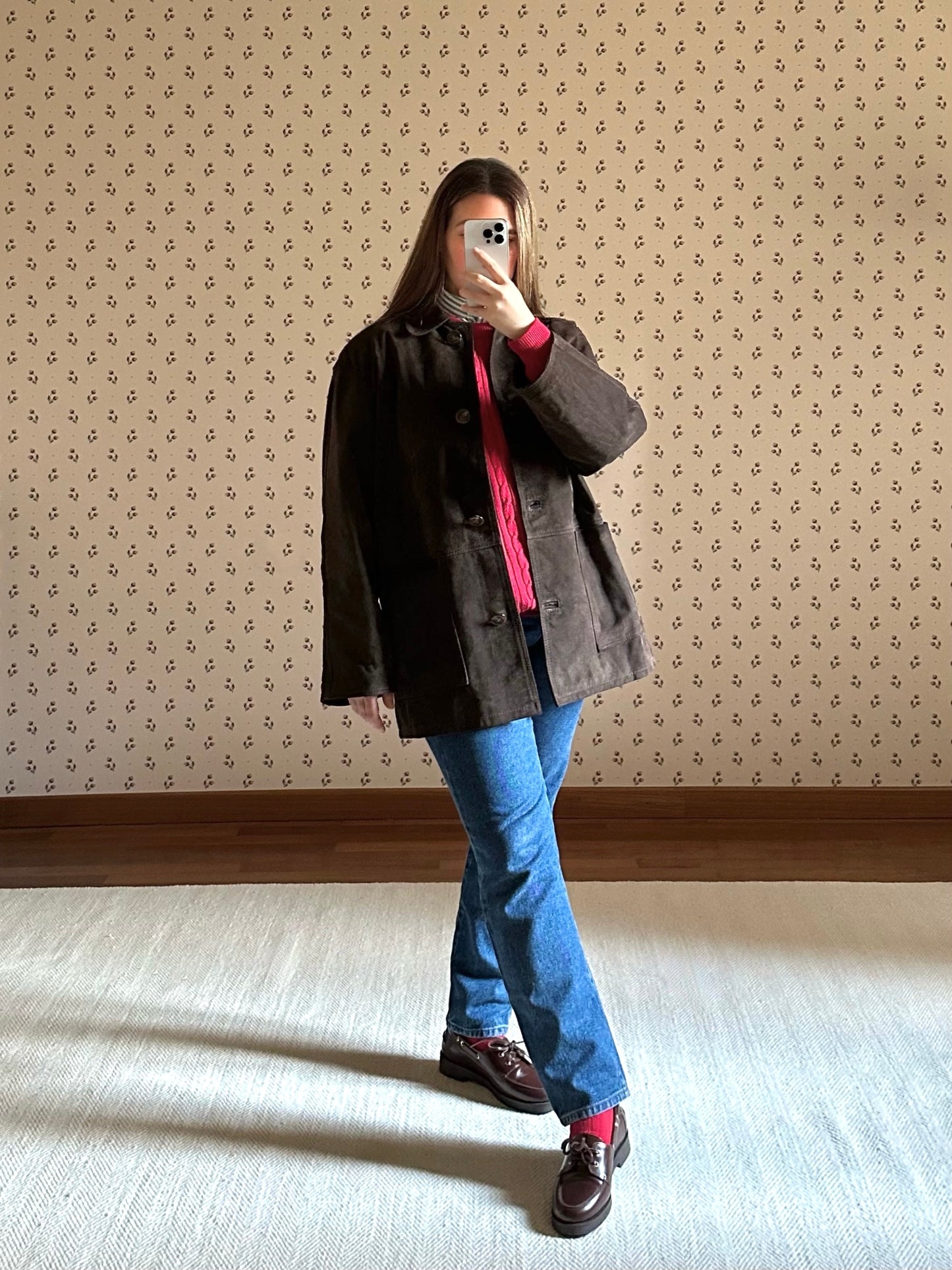 Vintage Chocolate Brown Suede Jacket