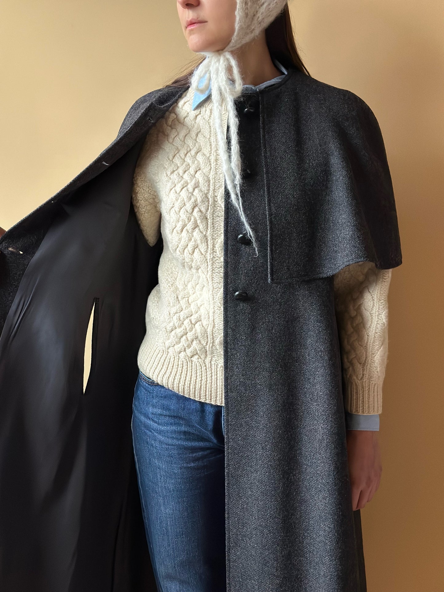 Vintage Gray Cape Loden Coat