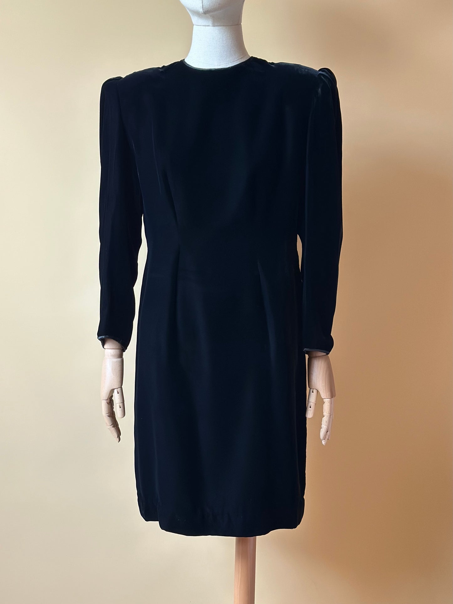 Vintage Black Velvet Dress