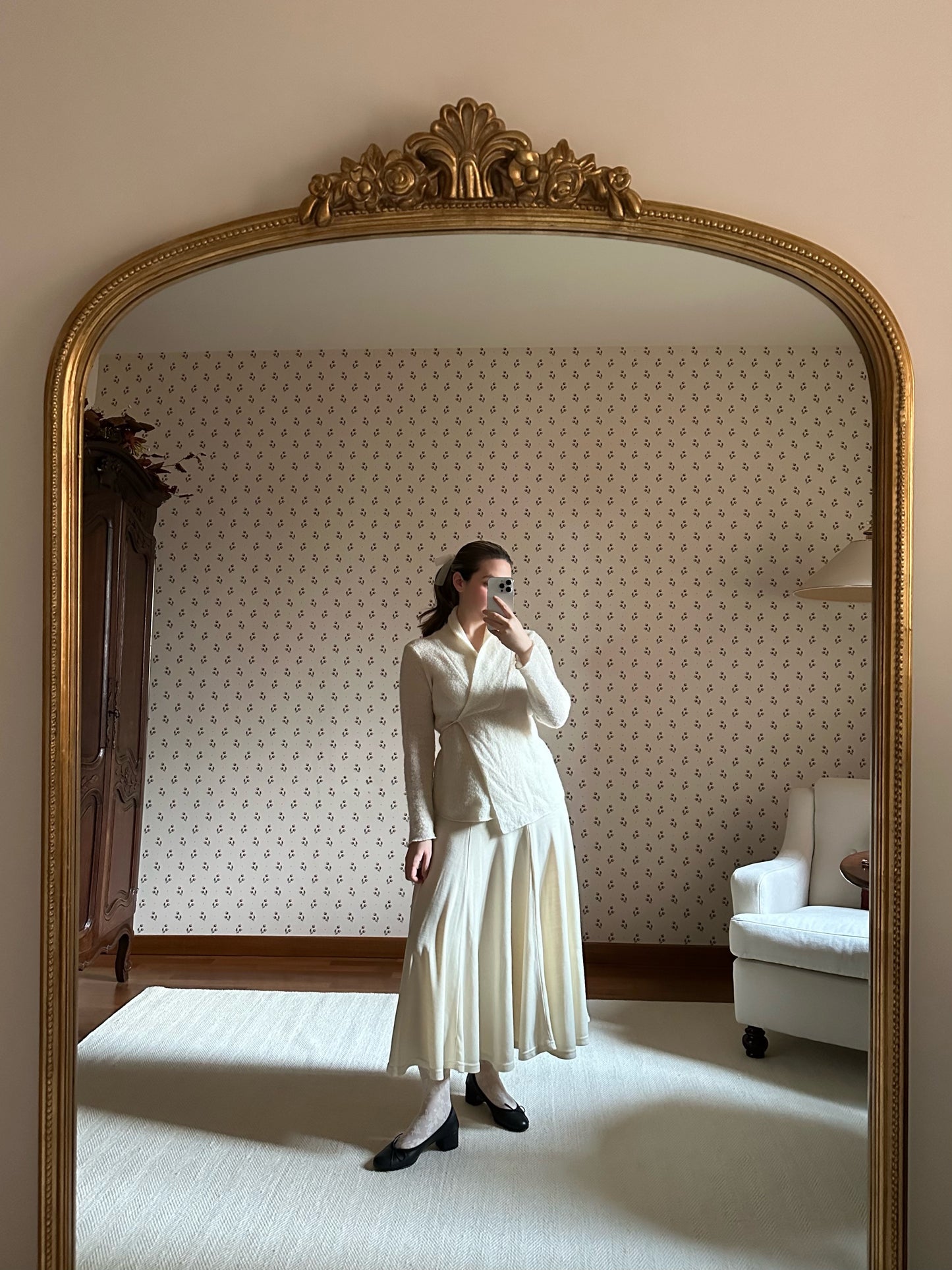 Wool & Mohair Milky White Ballet Cardigan