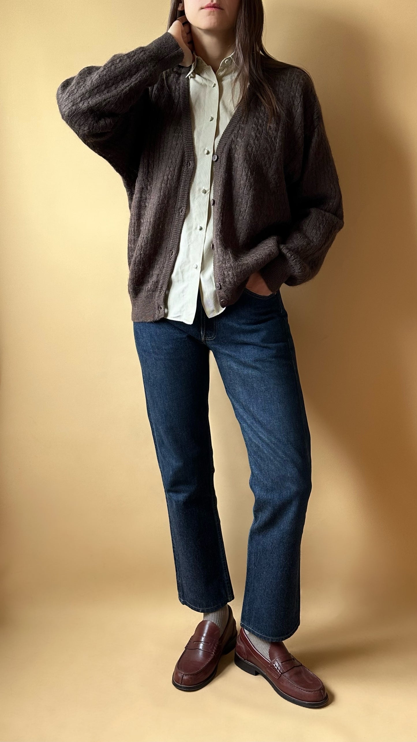 Vintage Chestnut Brown Cardigan