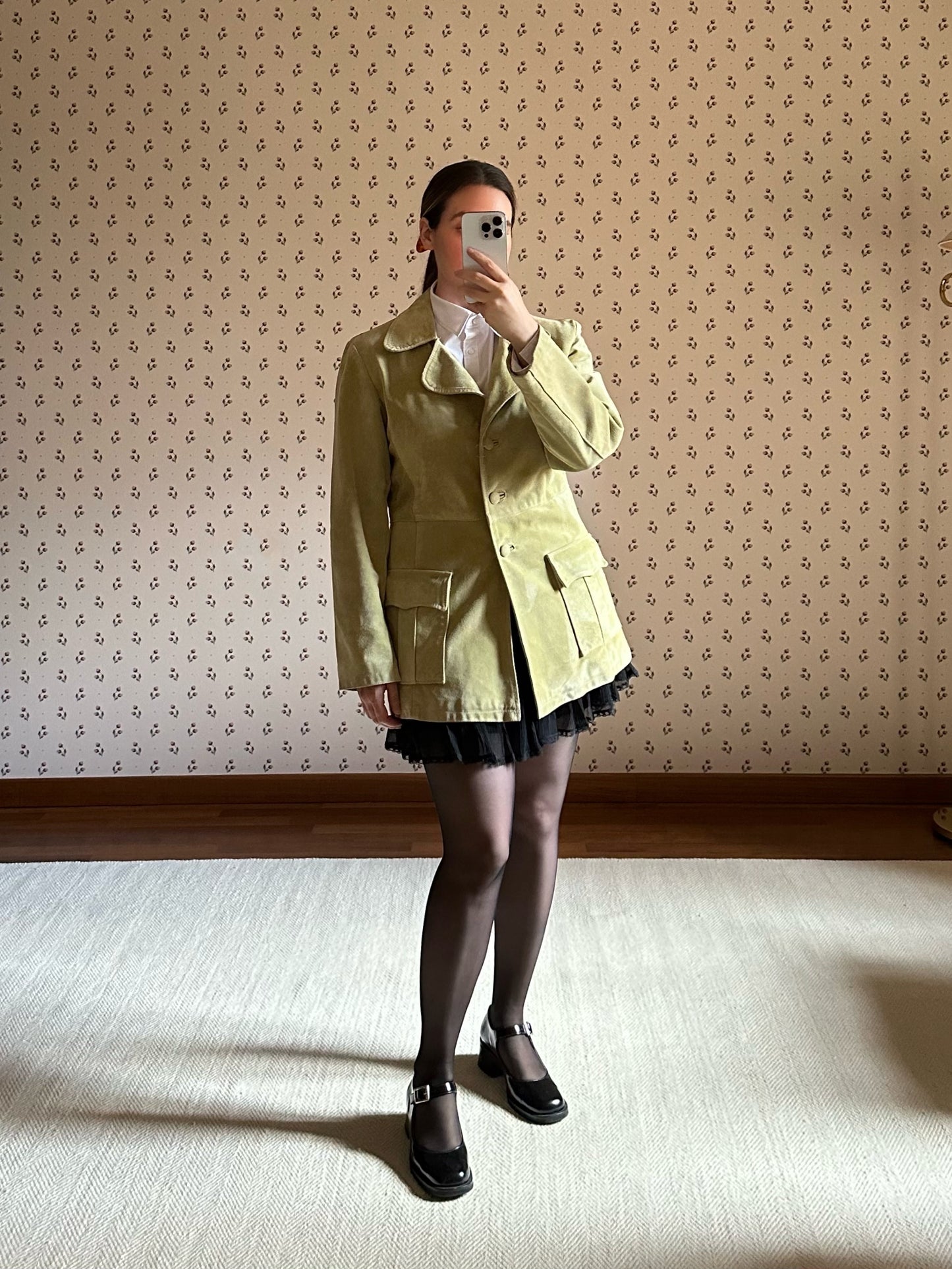 Vintage Pistachio Suede Jacket