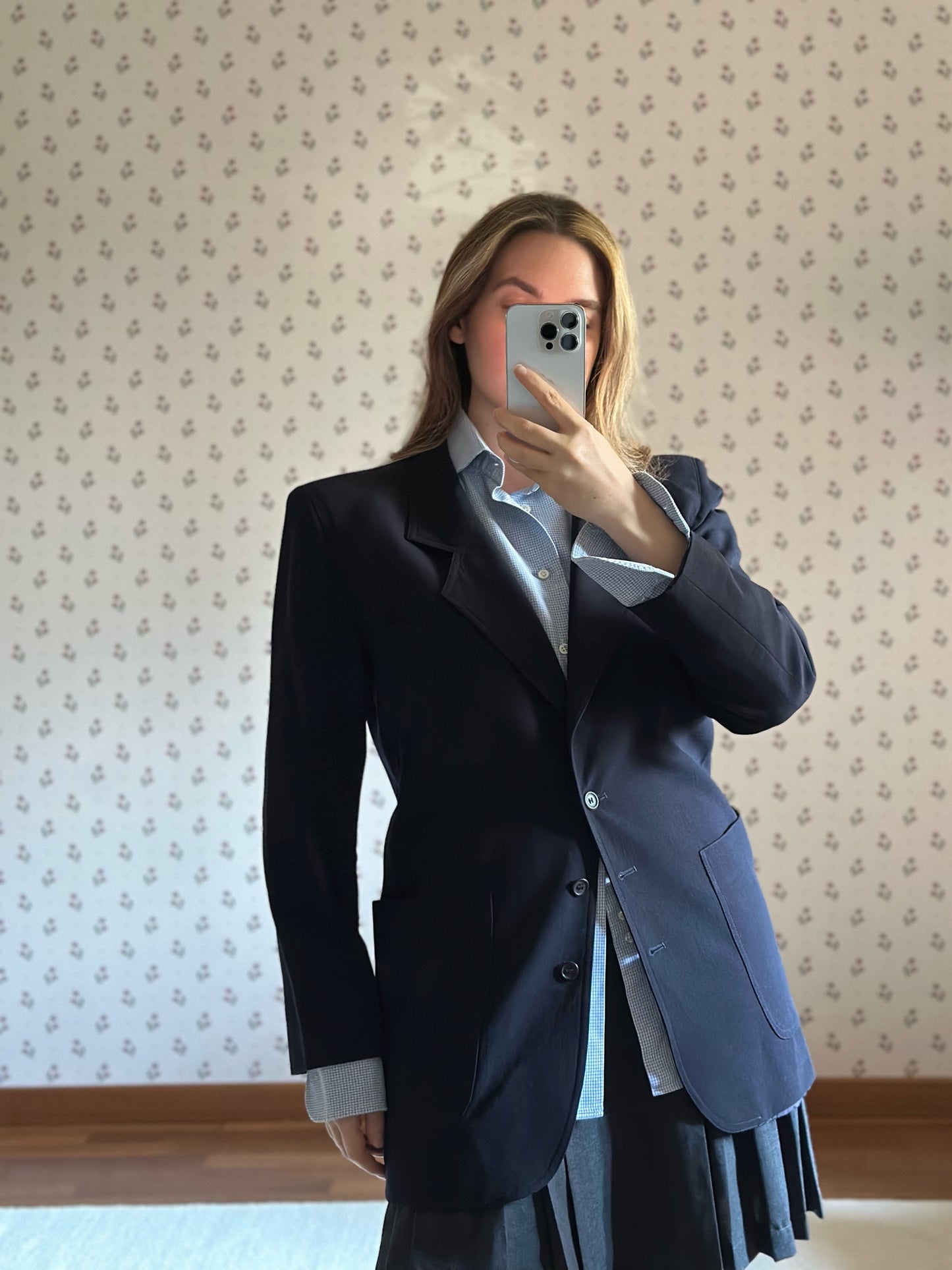 Vintage Blue Wool Blazer