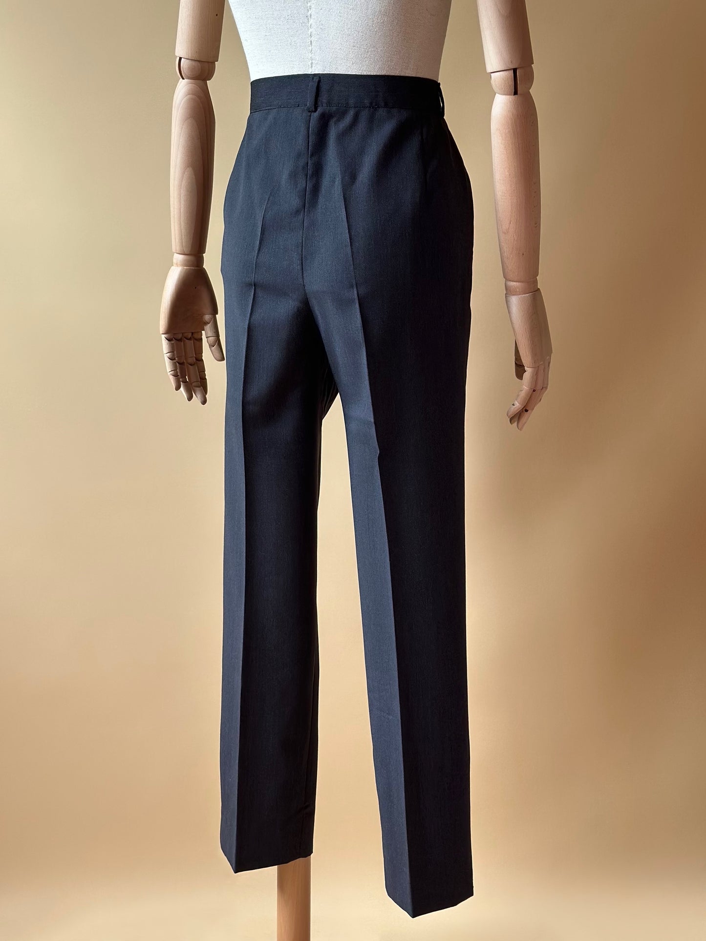 Vintage Dark Gray Pure Wool Trousers