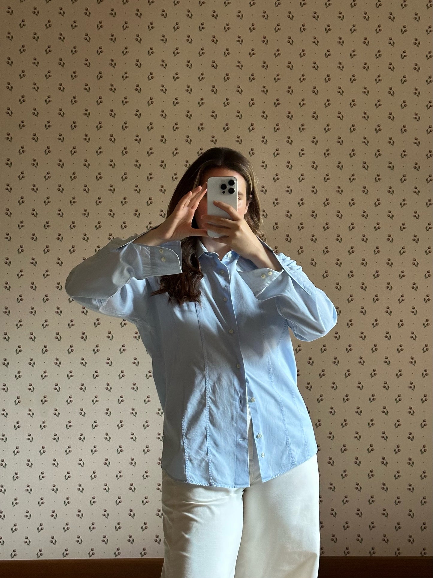 Vintage Light Blue Cotton Shirt