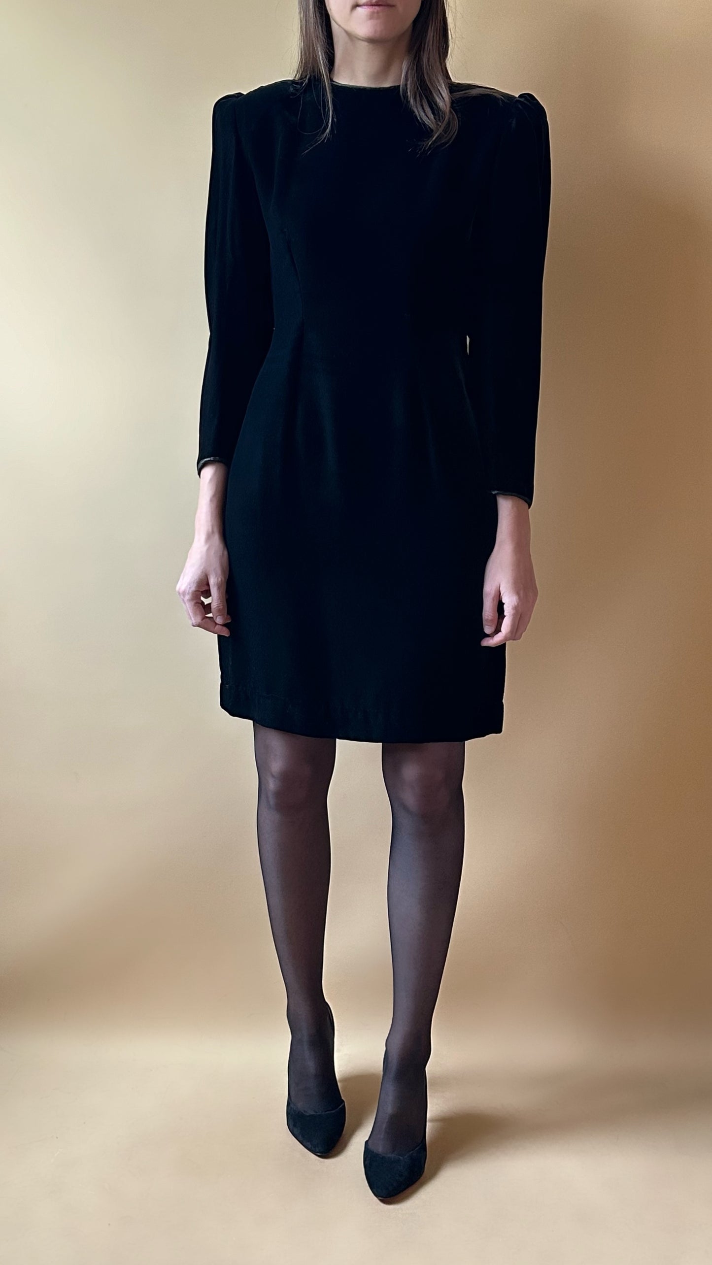 Vintage Black Velvet Dress