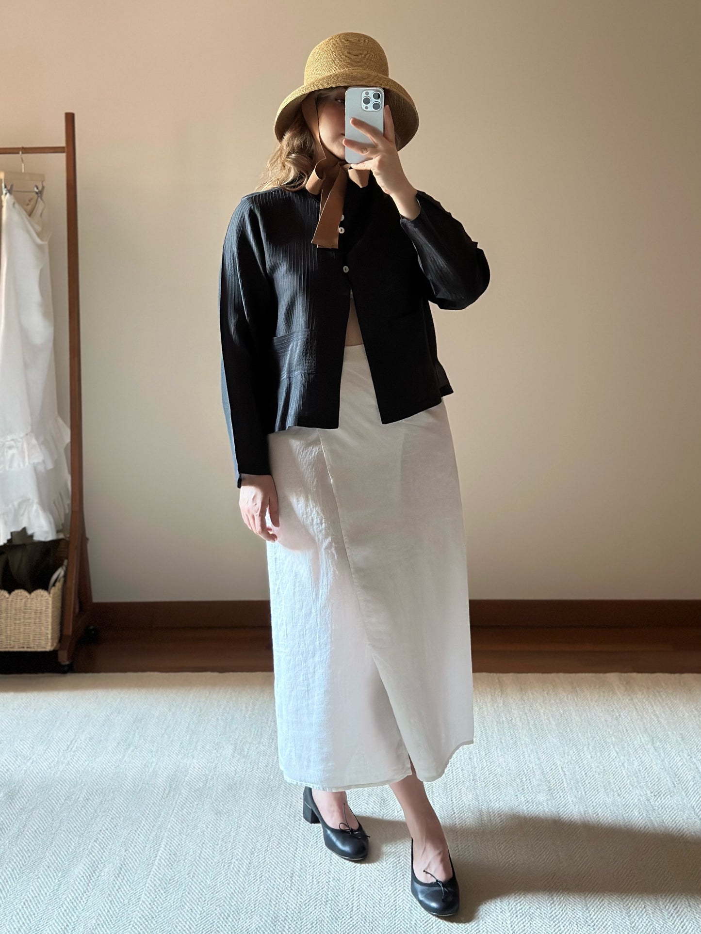Pure Linen White Wrap-Up Skirt