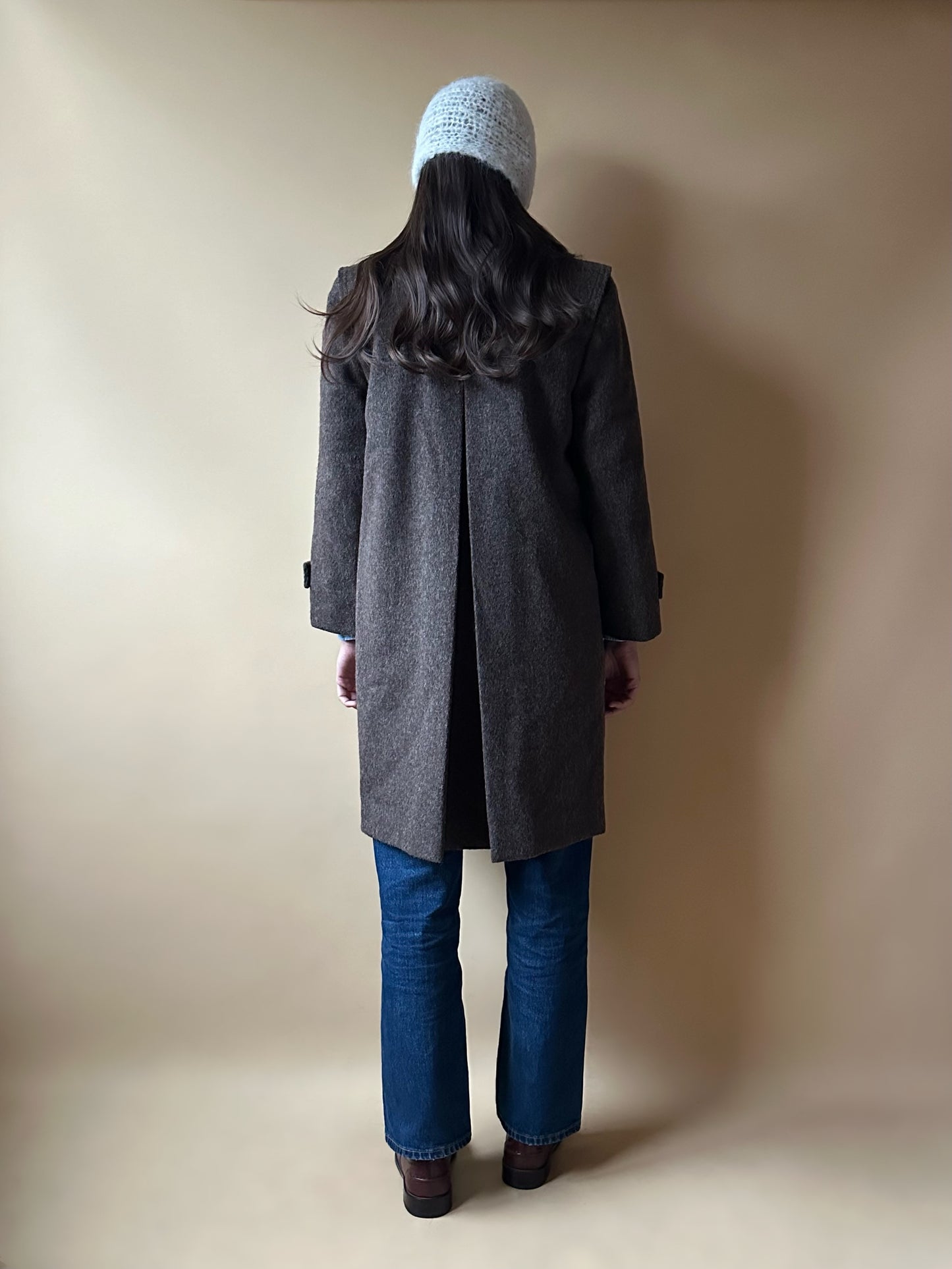 Vintage Brown Short Loden Coat