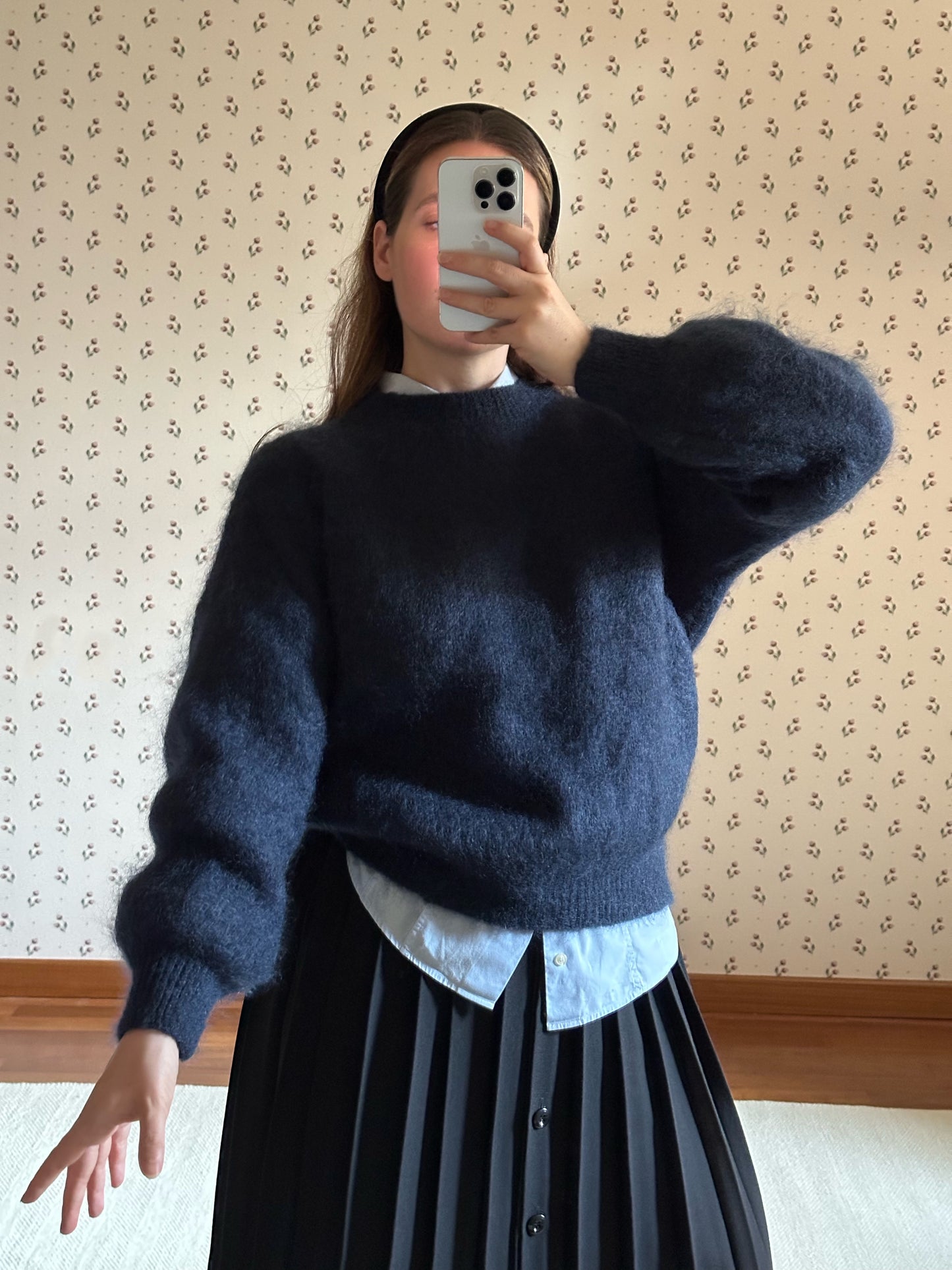 Mohair Navy Blue Sweater