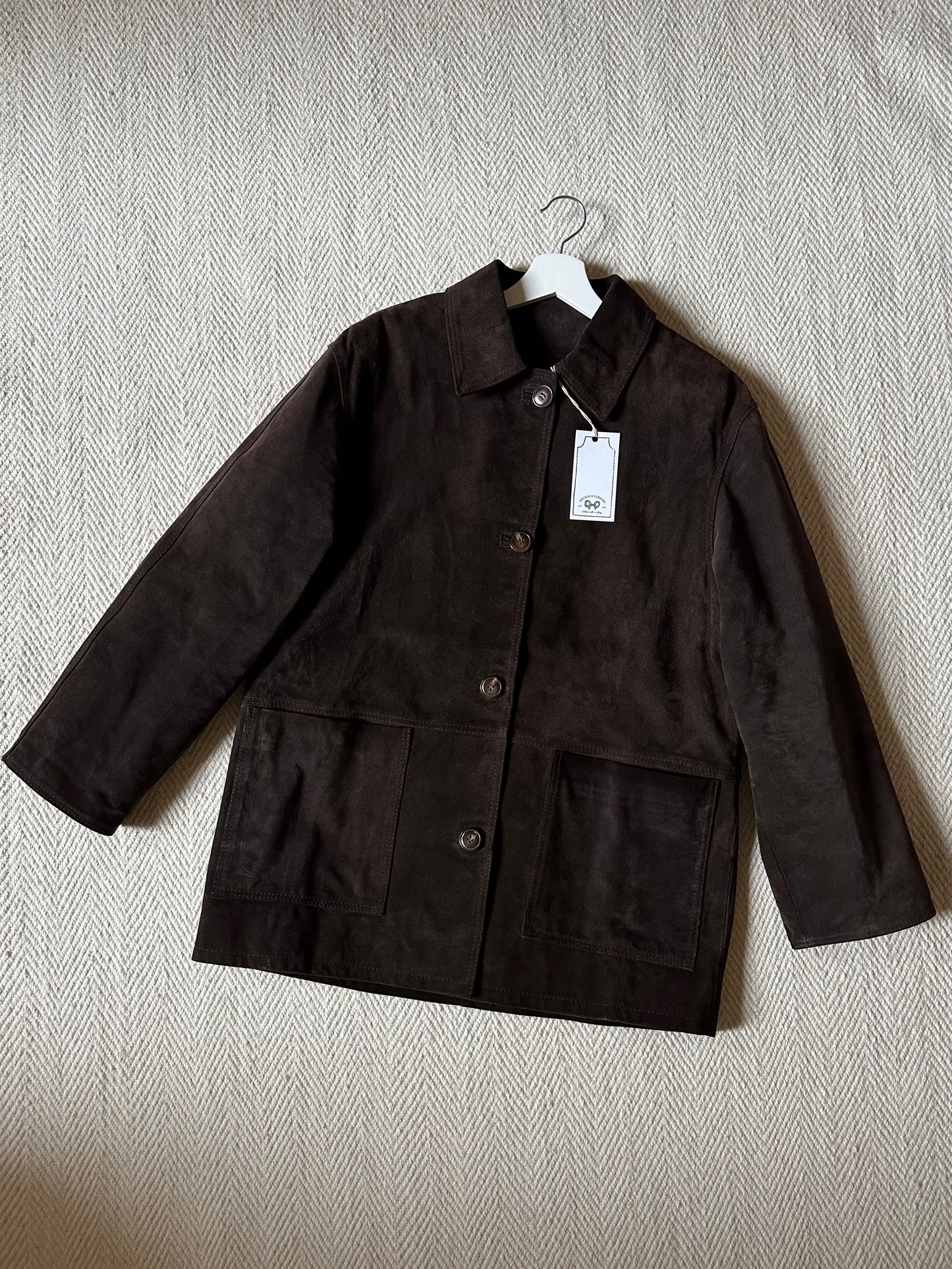 Vintage Chocolate Brown Suede Jacket