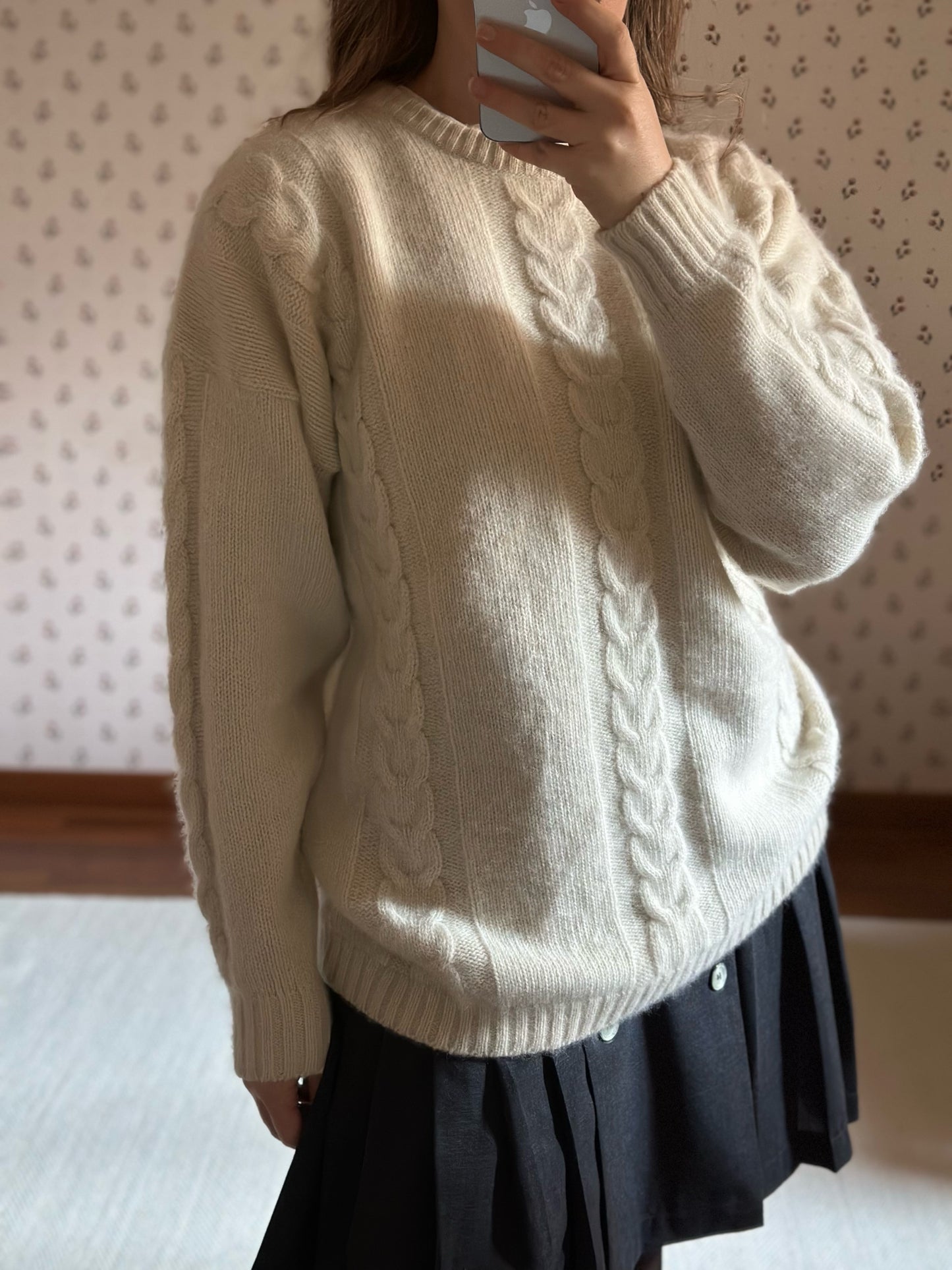 Lambswool & Angora Milk White Sweater
