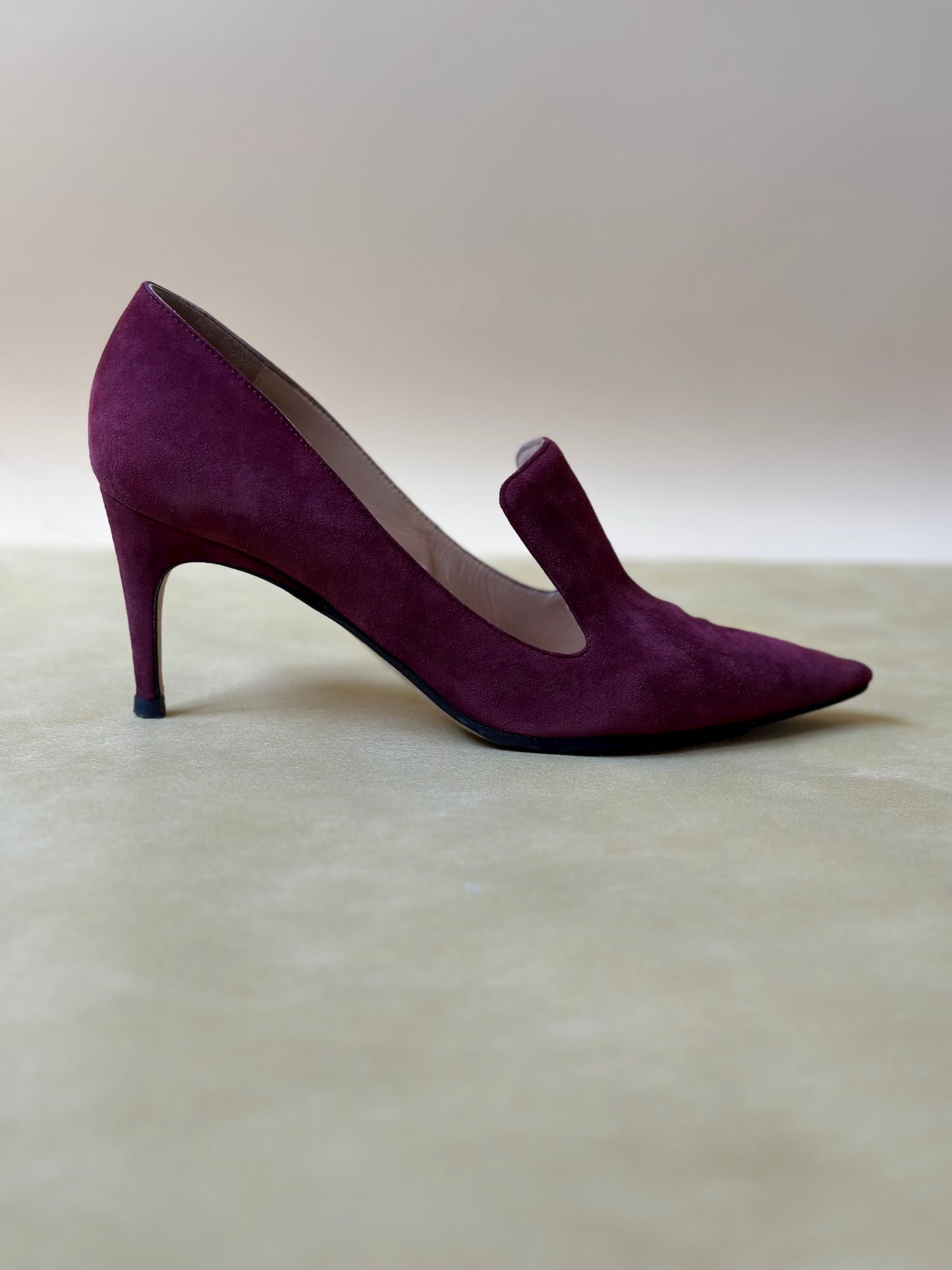 Vintage Sergio Rossi Suede Purple Pumps